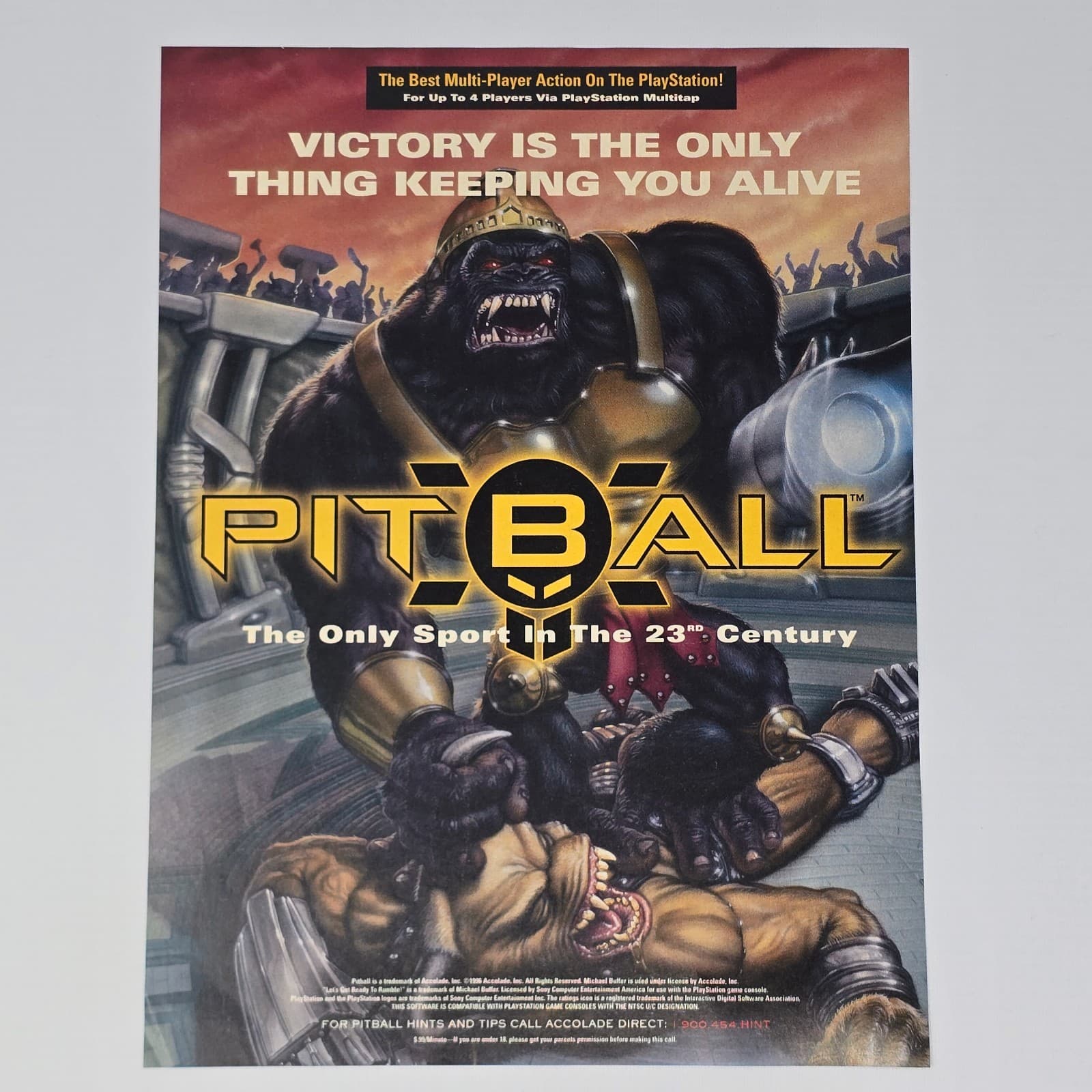 Pit Ball Sony PlayStation 1 PS1 23rd Century Print Ad/Poster