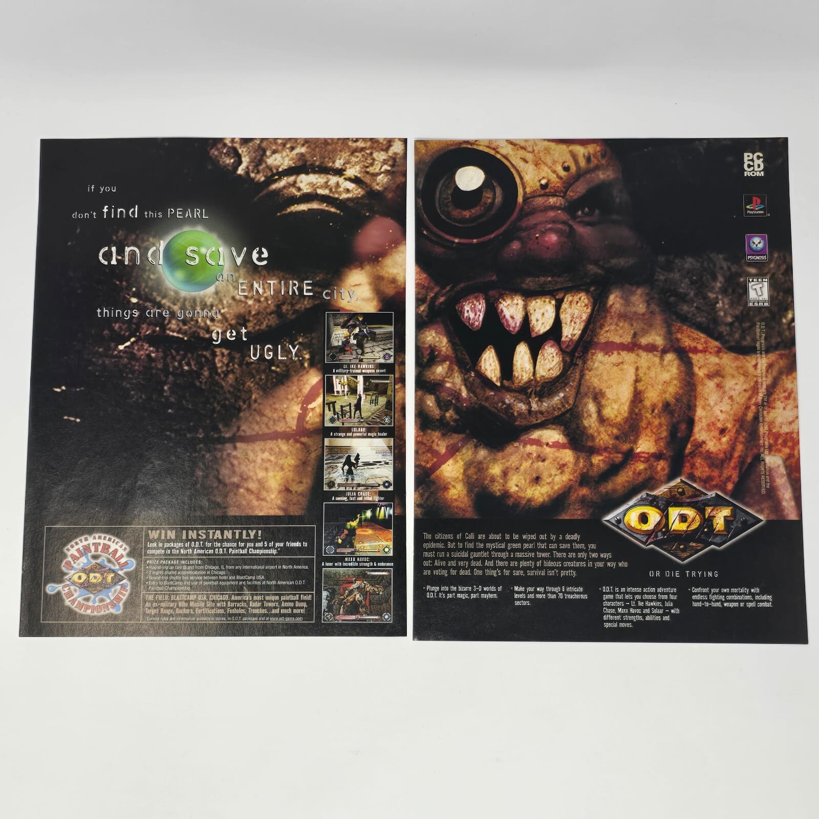 Or Die Trying ODT Sony PlayStation 1 PS1 PC Pearl Print Ad/Poster Promo Art