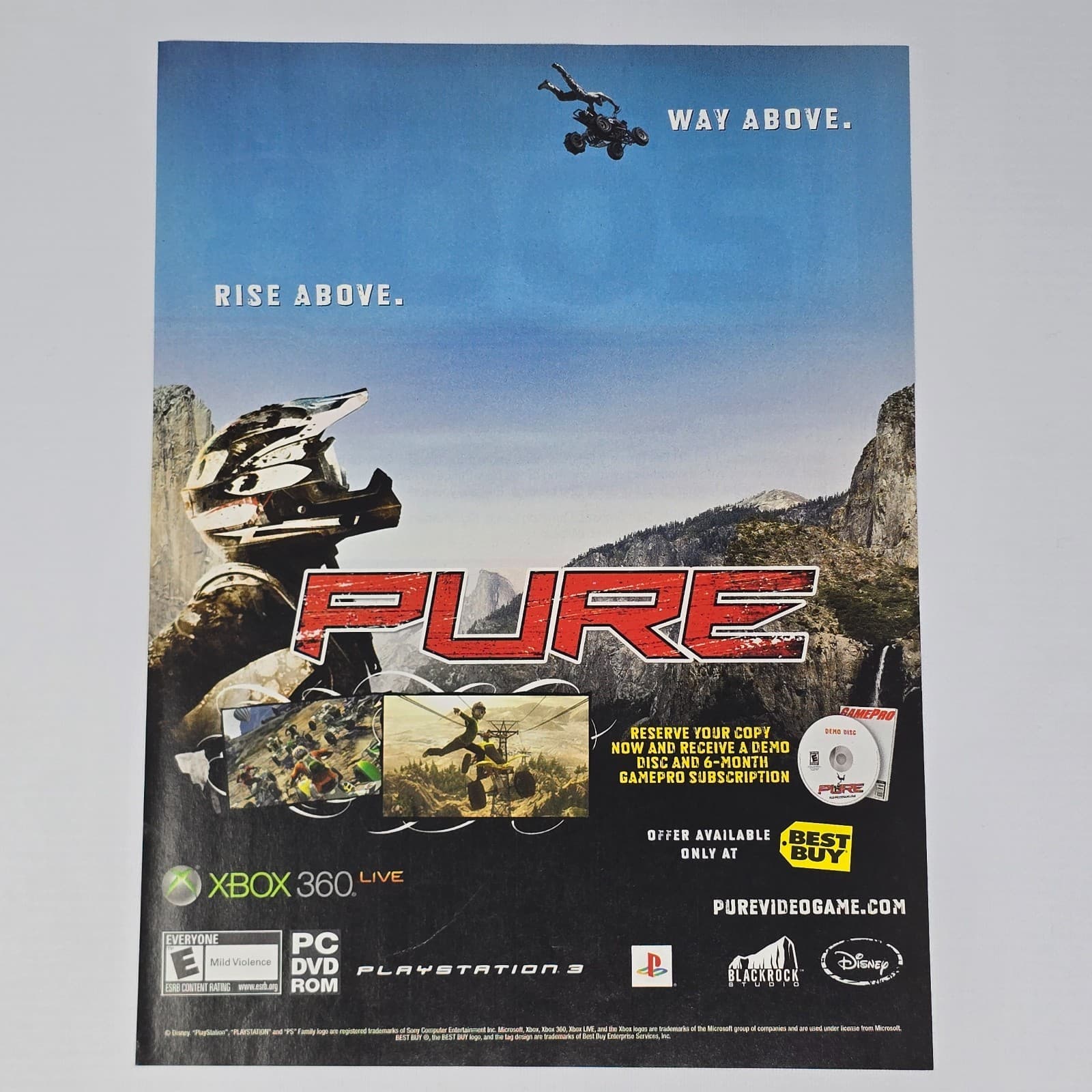 Pure Xbox 360 PlayStation 3 PS3 PC Rise Above Print Ad/Poster