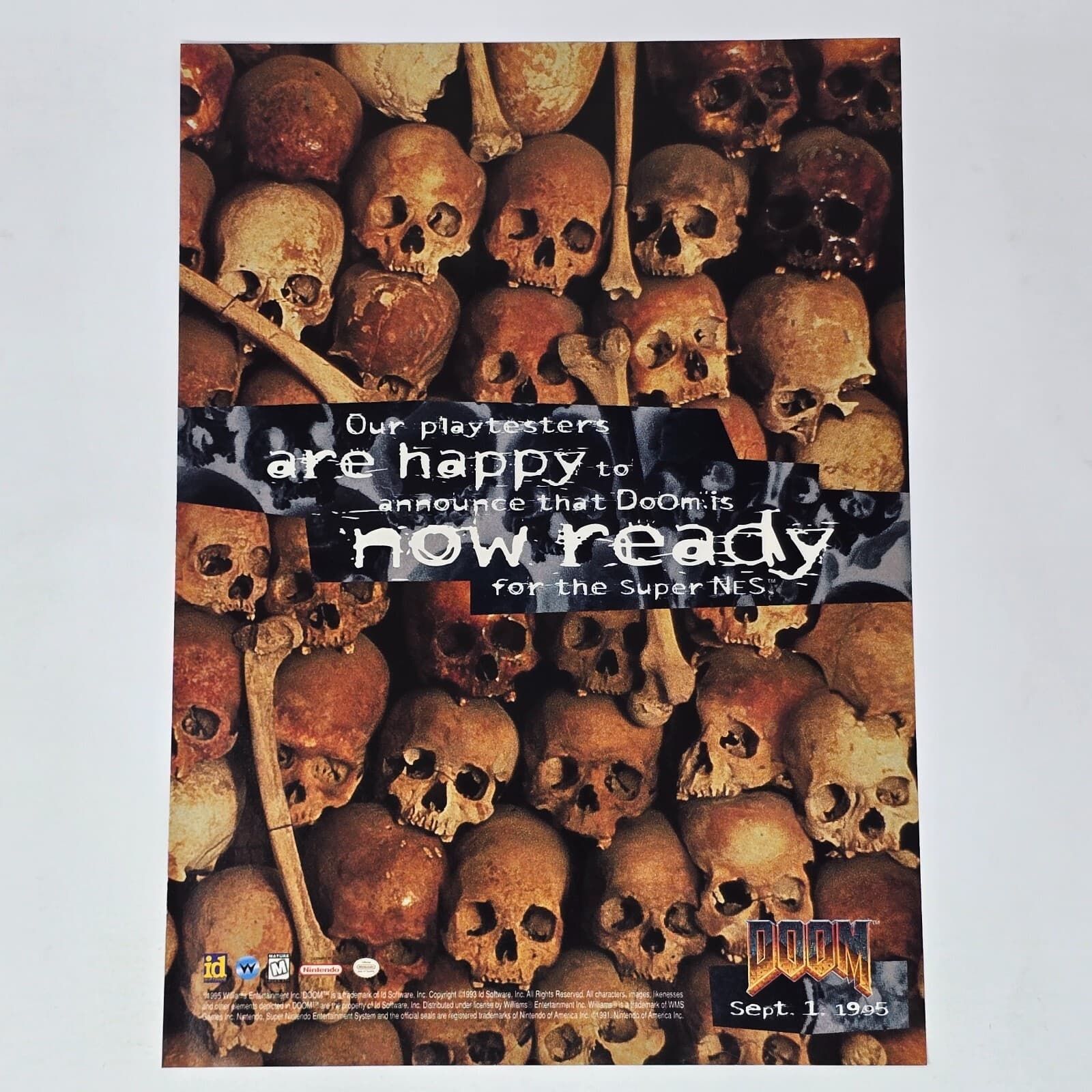 Doom Super Nintendo SNES Skulls Print Ad/Poster Art