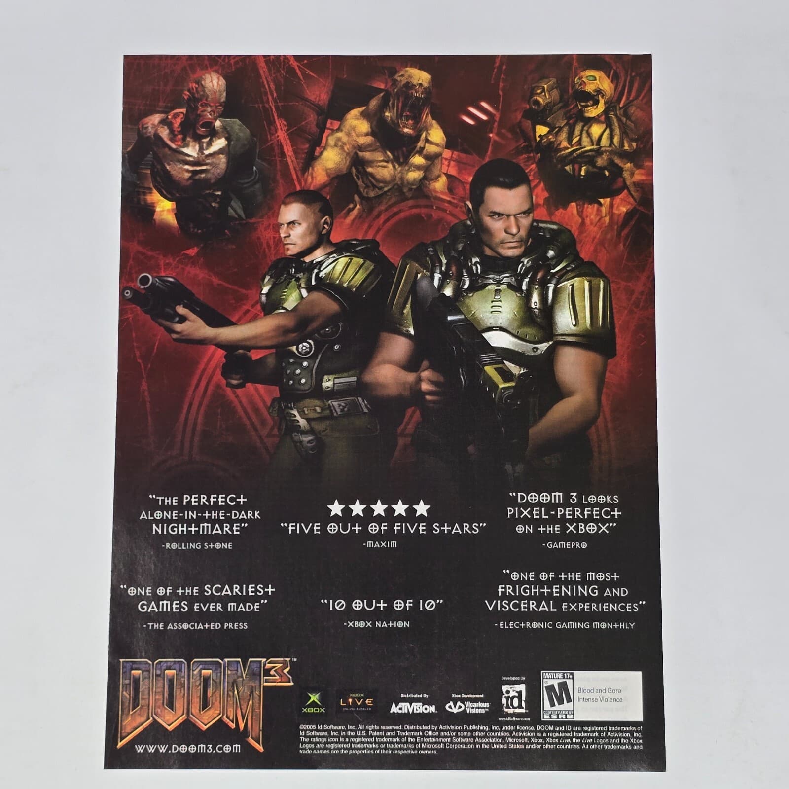 Doom 3 Xbox Nightmare Print Ad/Poster Art
