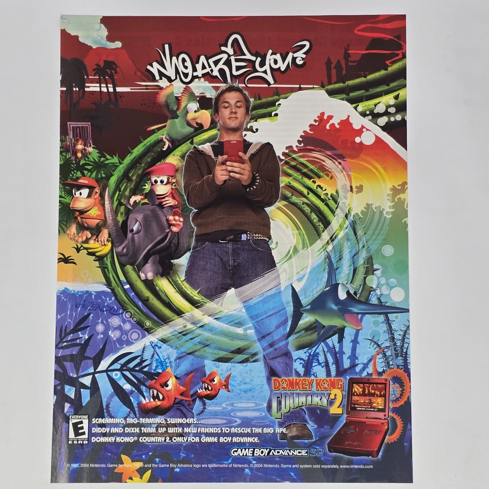 Donkey Kong Country 2 Nintendo GameBoy Advance Who Are You Print Ad/Poster Art