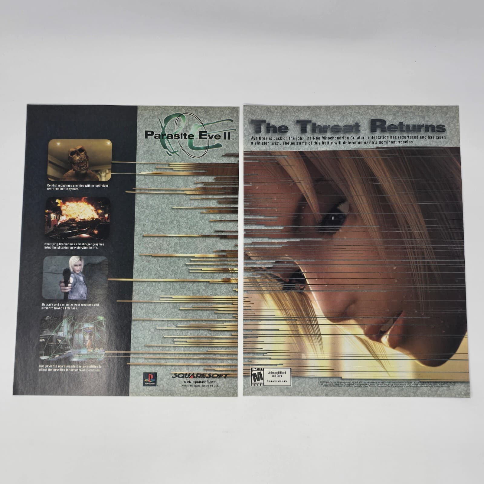 Parasite Eve II 2 Sony PlayStation 2 PS2 Squaresoft Print Ad/Poster Promo Art