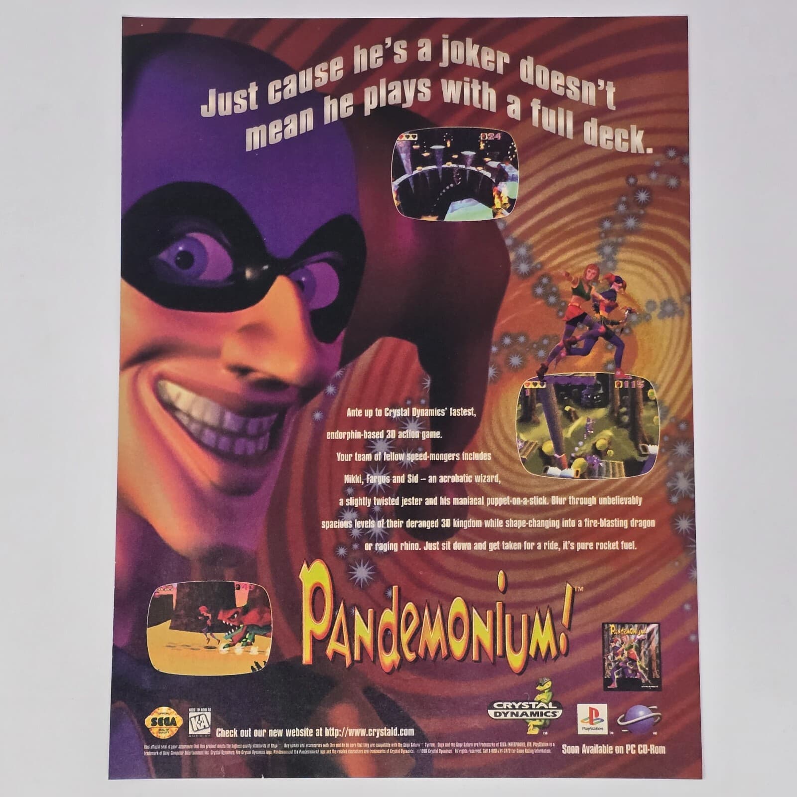 Pandemonium! Sony PlayStation 1 PS1 Sega Saturn PC Print Ad/Poster Promo Art