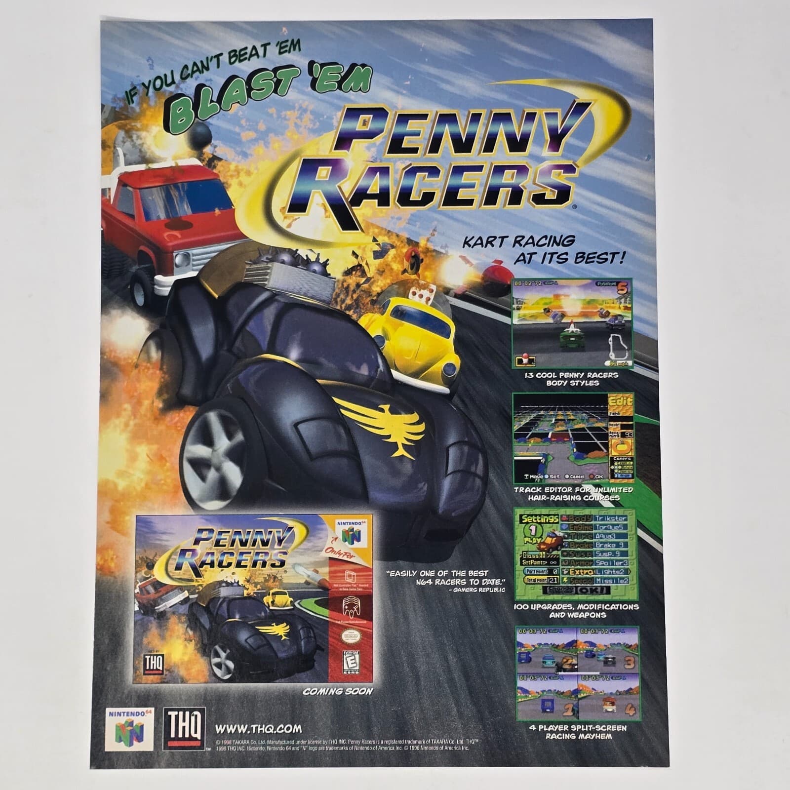 Penny Racers Nintendo 64 N64 Kart Racing Print Ad/Poster Promo Art