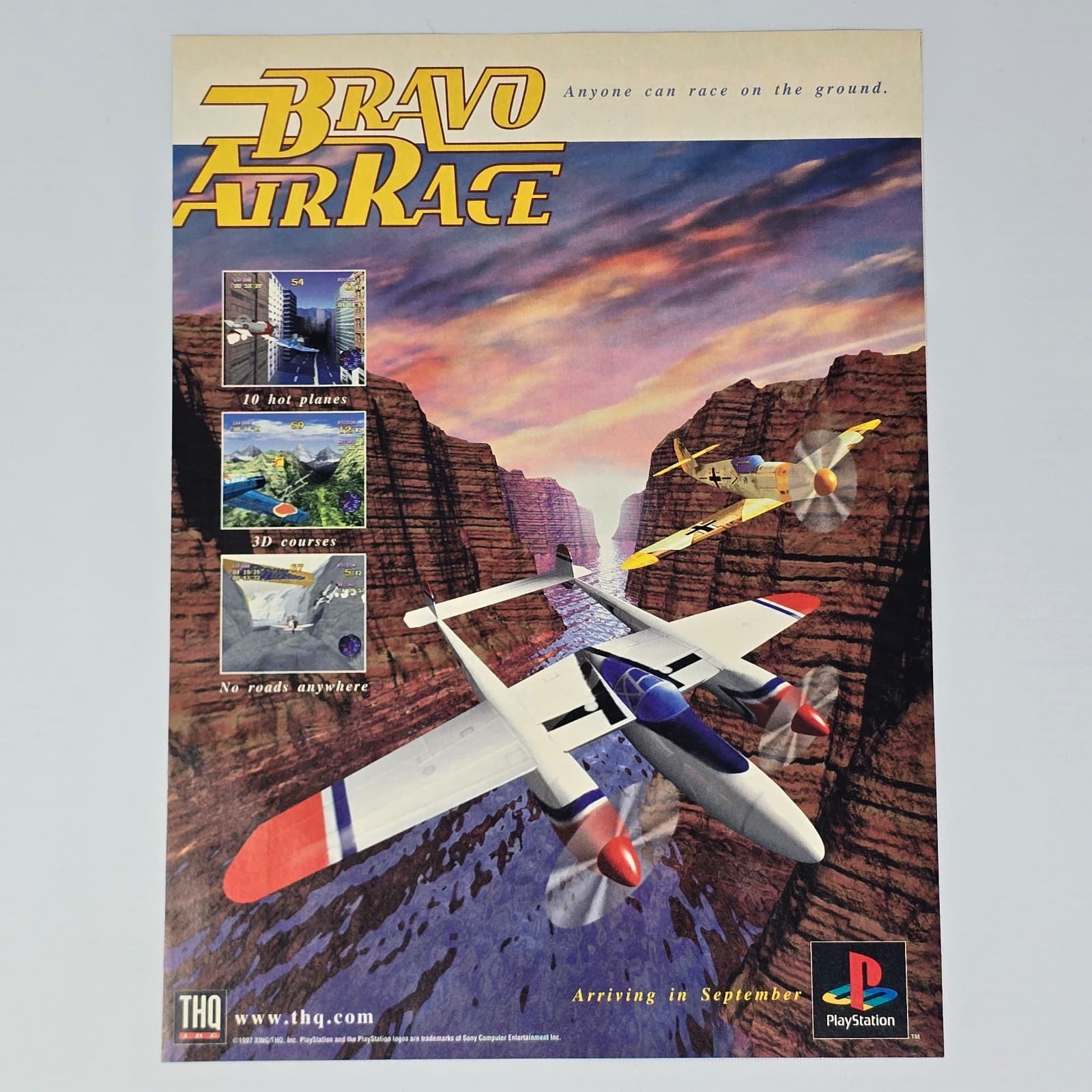 Bravo Air Race PlayStation PS1 Anyone Can Race Print Ad/Poster