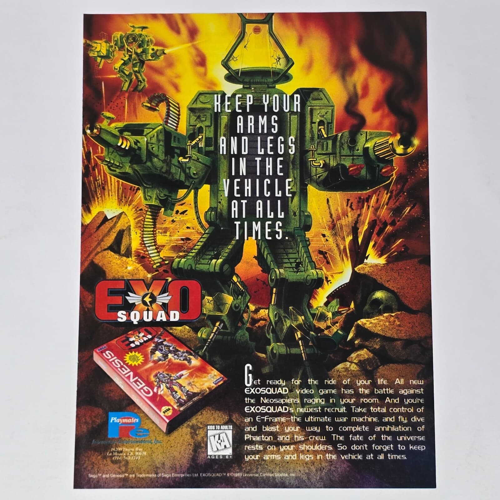 EXO Squad Sega Genesis Arms and Legs Print Ad/Poster Art