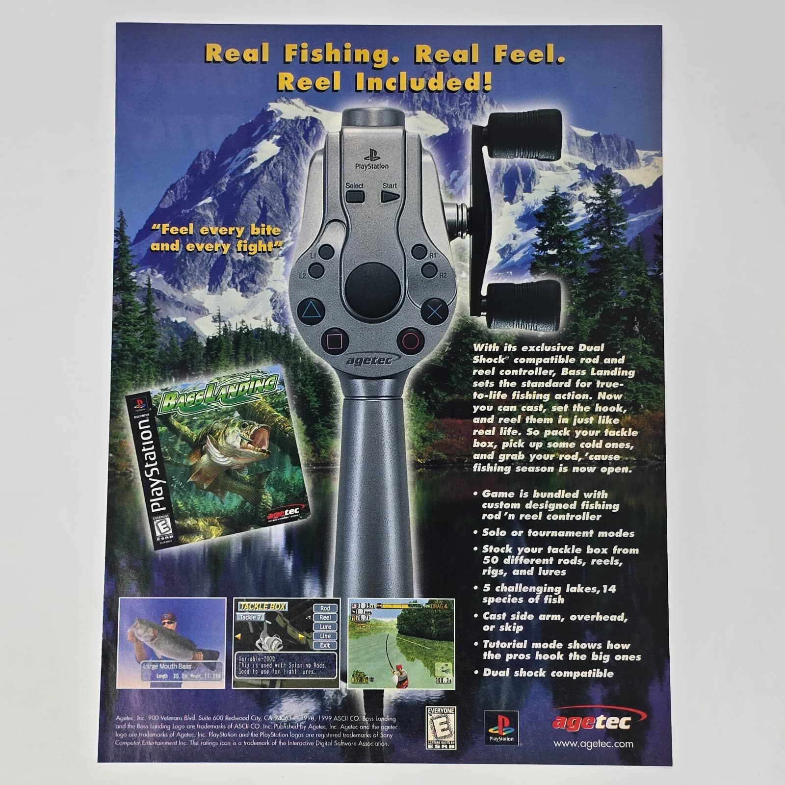Bass Landing Sony PlayStation 1 PS1 Real Feel Print Ad/Poster Official Promo Art