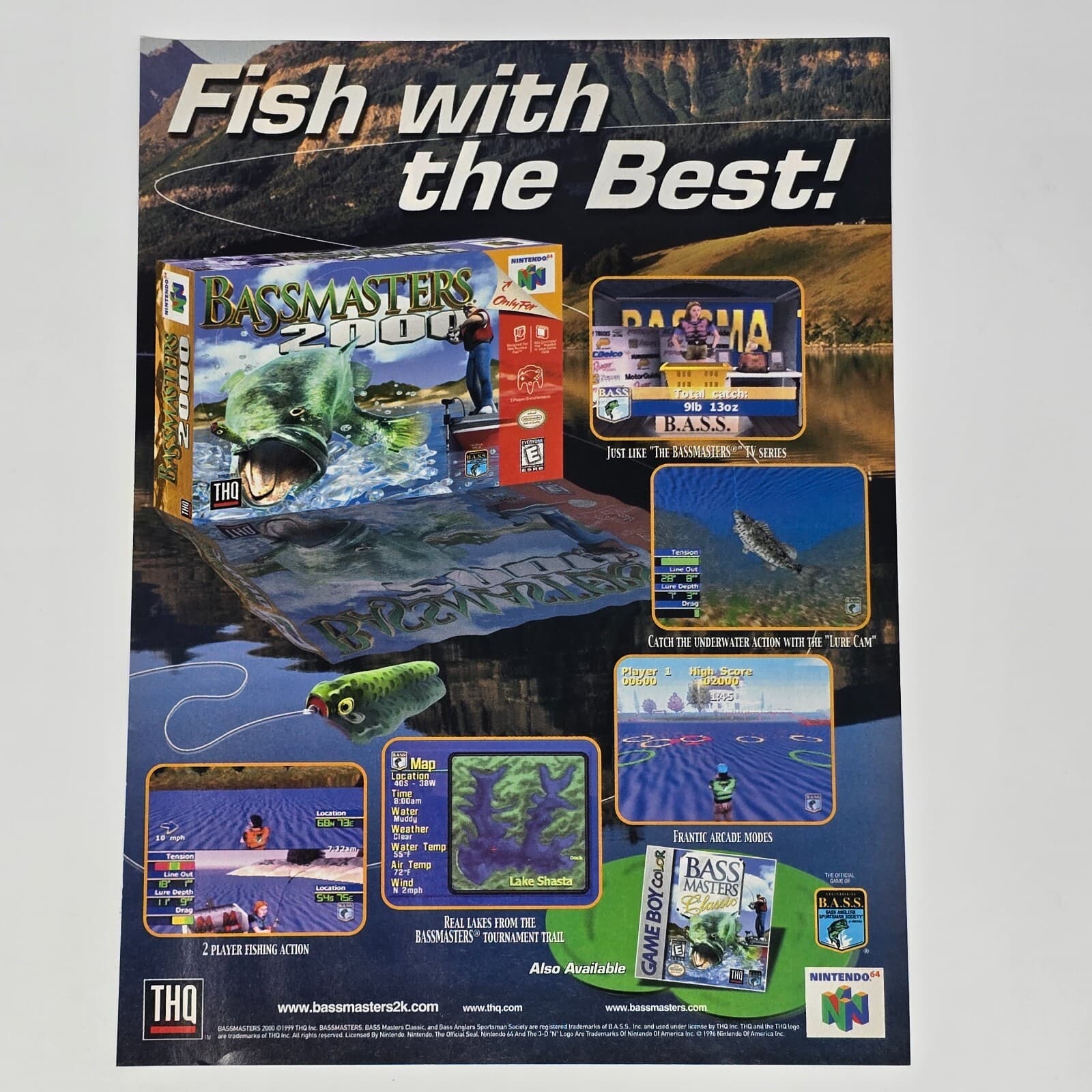 BassMasters 2000 N64 GameBoy Color The Best Print Ad/Poster Official Promo Art