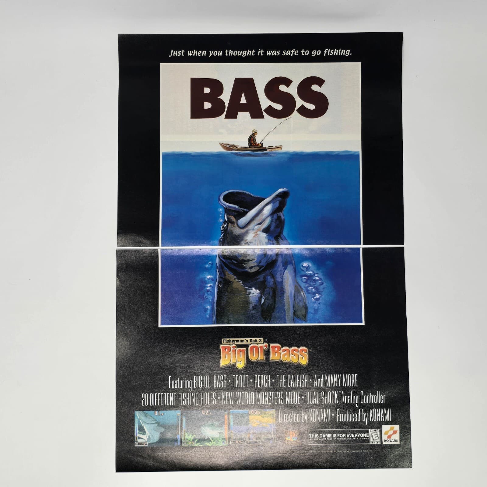 Big Ol Bass Sony PlayStation 1 PS1 Just When Print Ad/Poster Official Promo Art