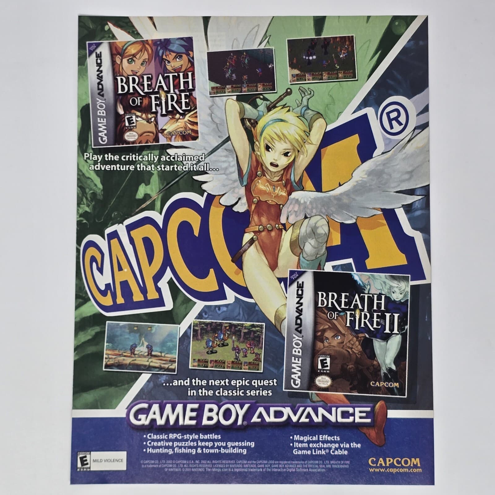 Breath of Fire II 2 GameBoy Advance Epic Print Ad/Poster Official Promo Art