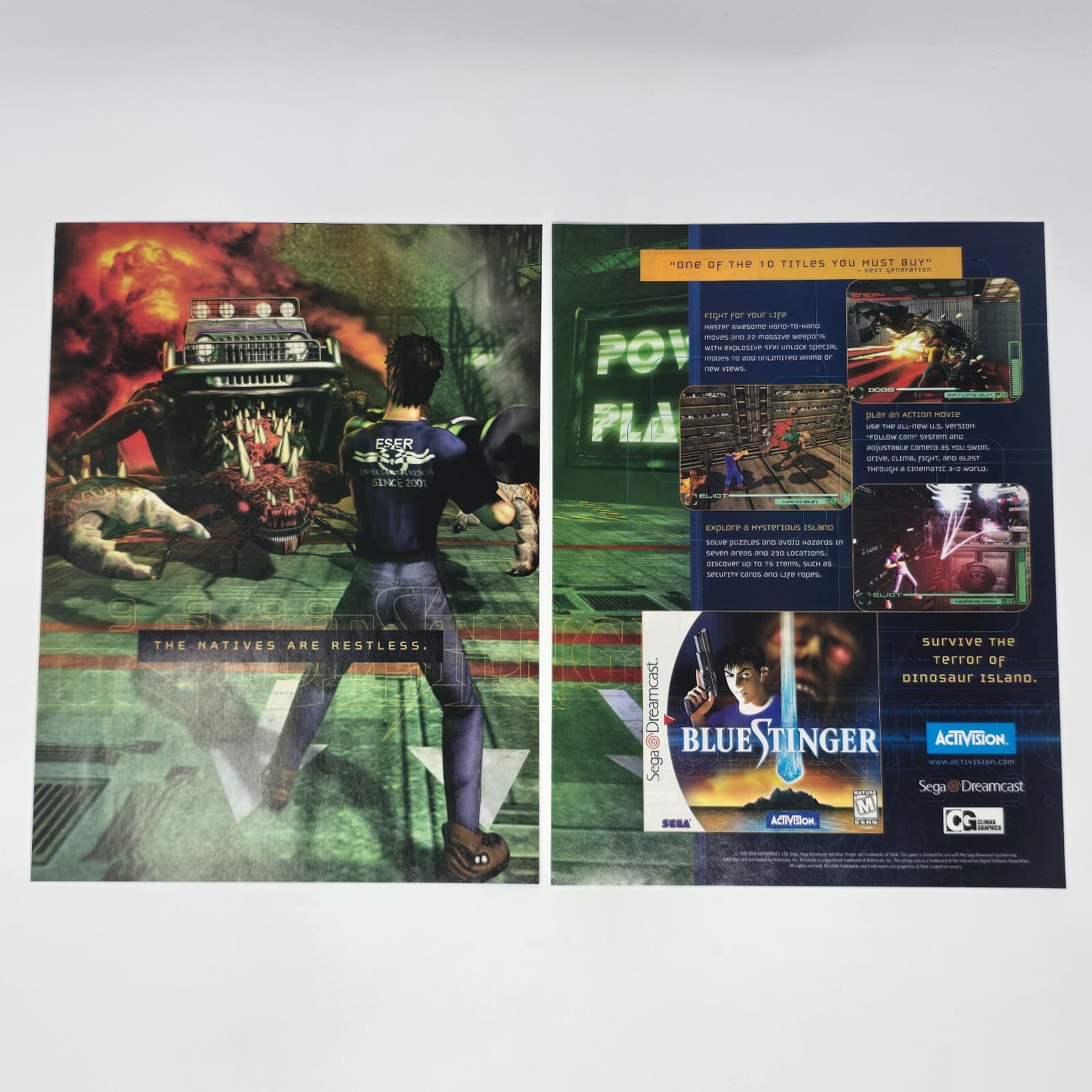 Blue Stinger Sega Dreamcast Natives Print Ad/Poster Official Promo Art
