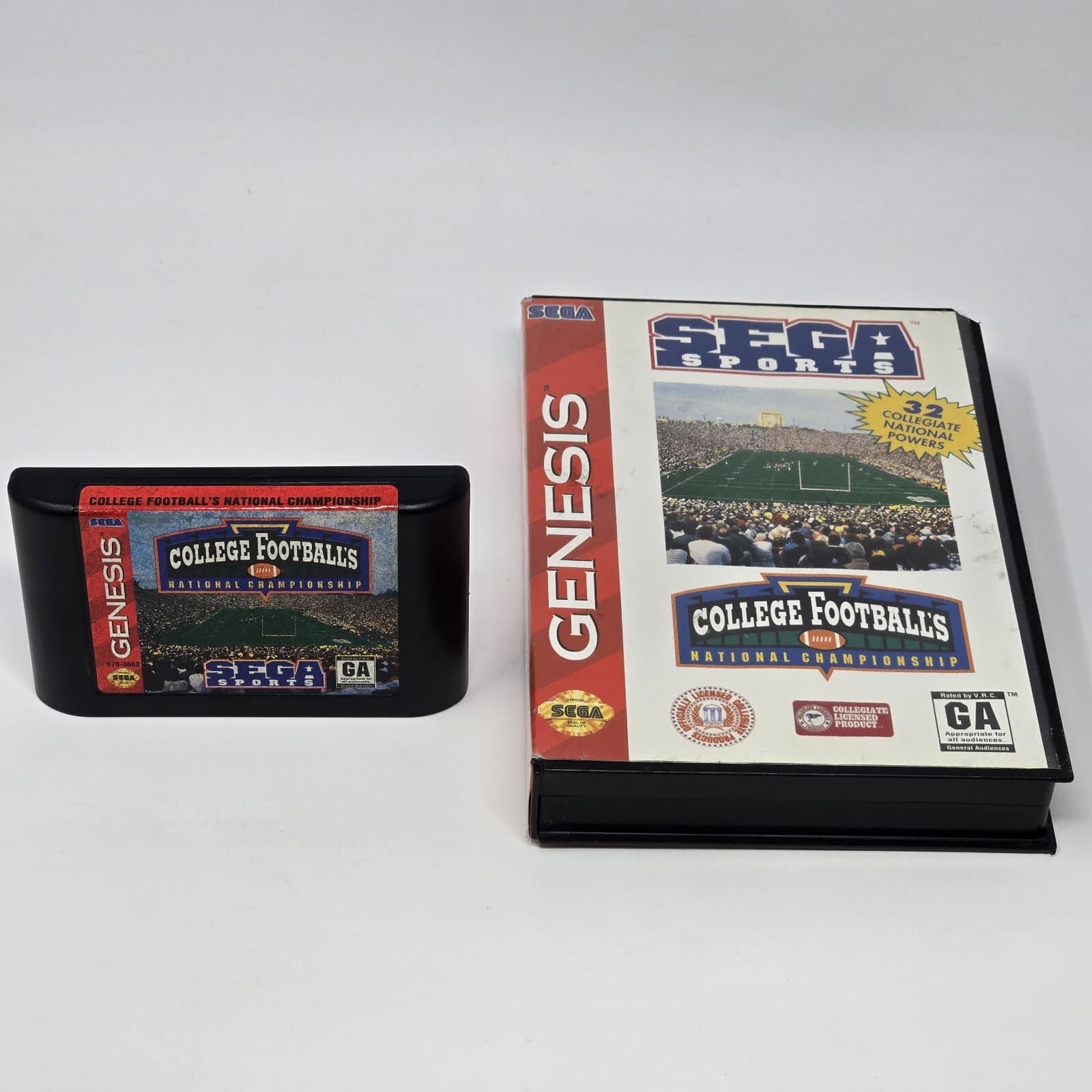 College Football's National Championship (Sega Genesis) Case & Cartridge TESTED