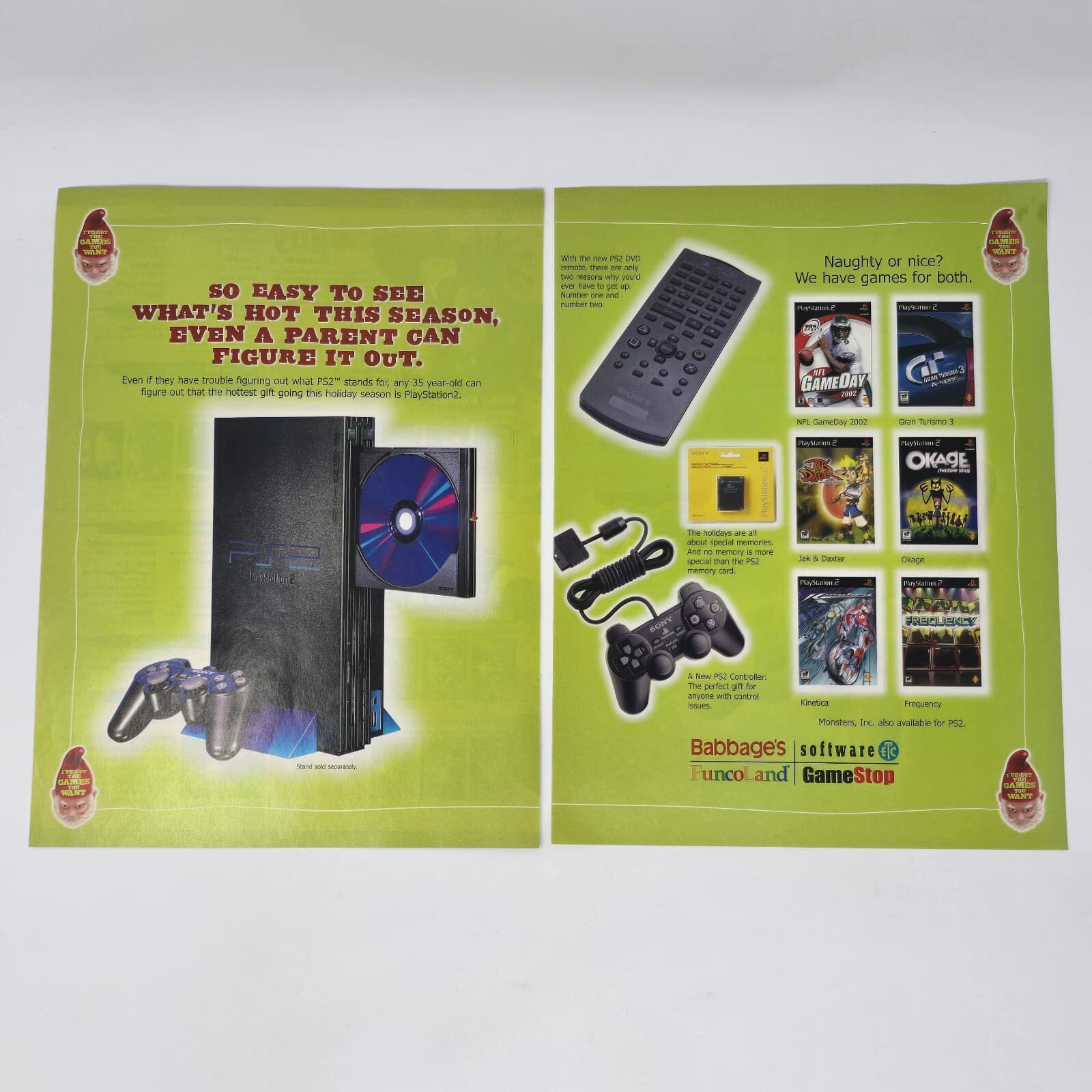 PlayStation 2 PS2 Sony Console GameStop Christmas Print Ad/Poster Promo Art