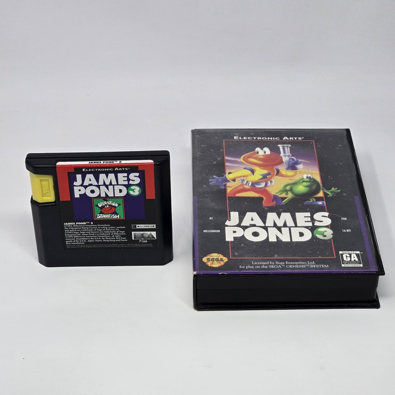 James Pond 3 (Sega Genesis) Case & Cartridge TESTED