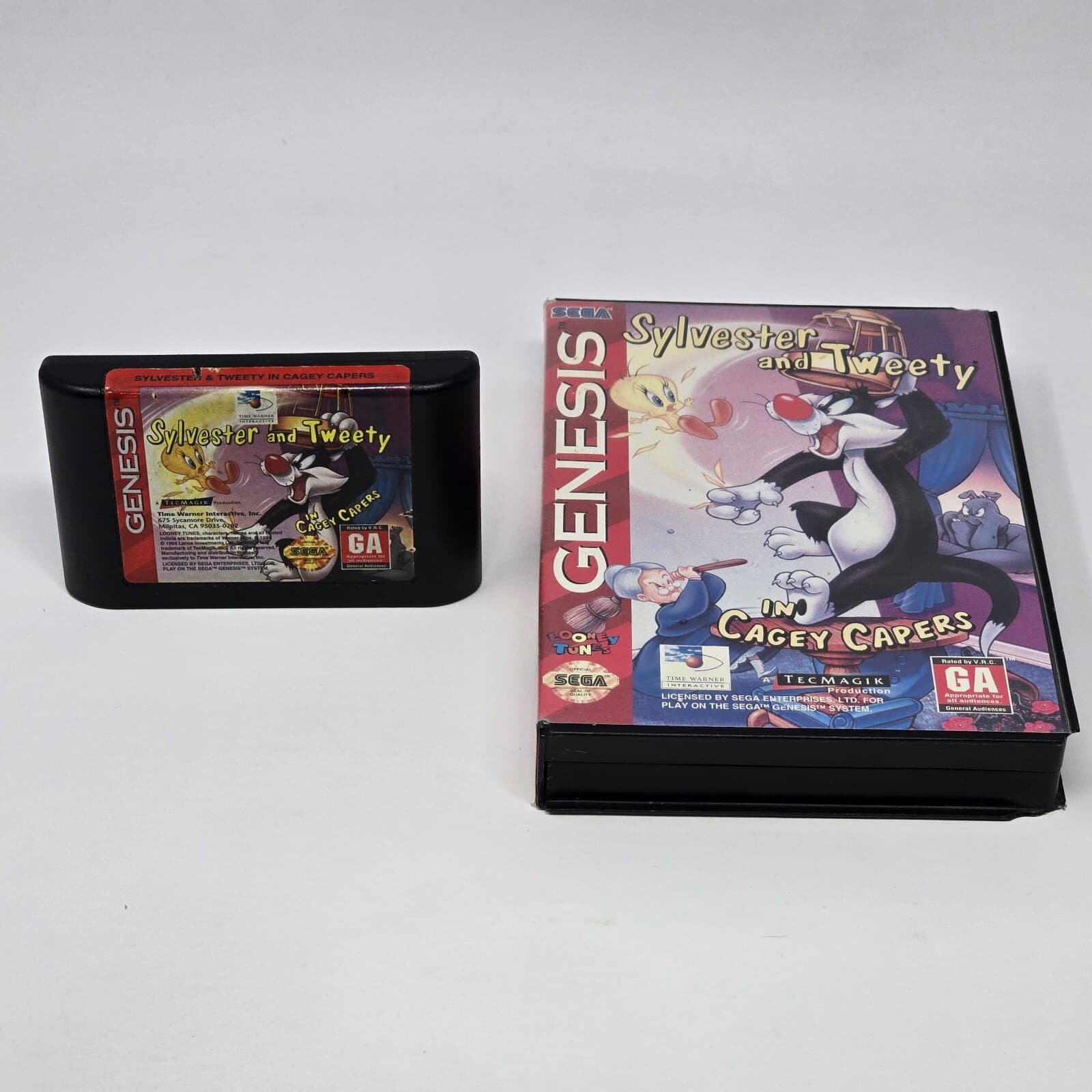 Sylvester and Tweety in Cagey Capers (Sega Genesis) Case & Cartridge (Label Dmg)