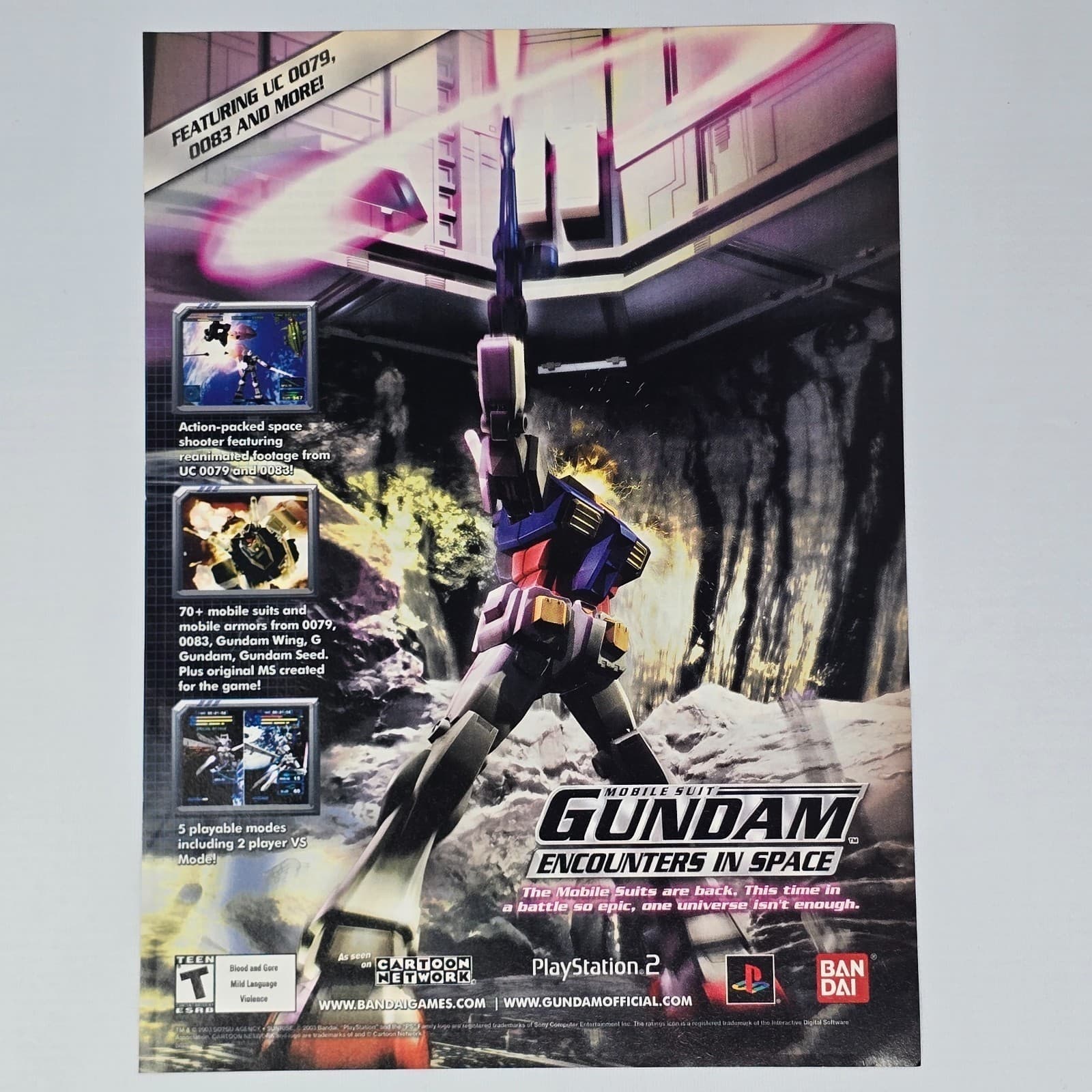 Mobile Suit Gundam Encounters In Space PlayStation 2 PS2 Authentic Magazine Ad