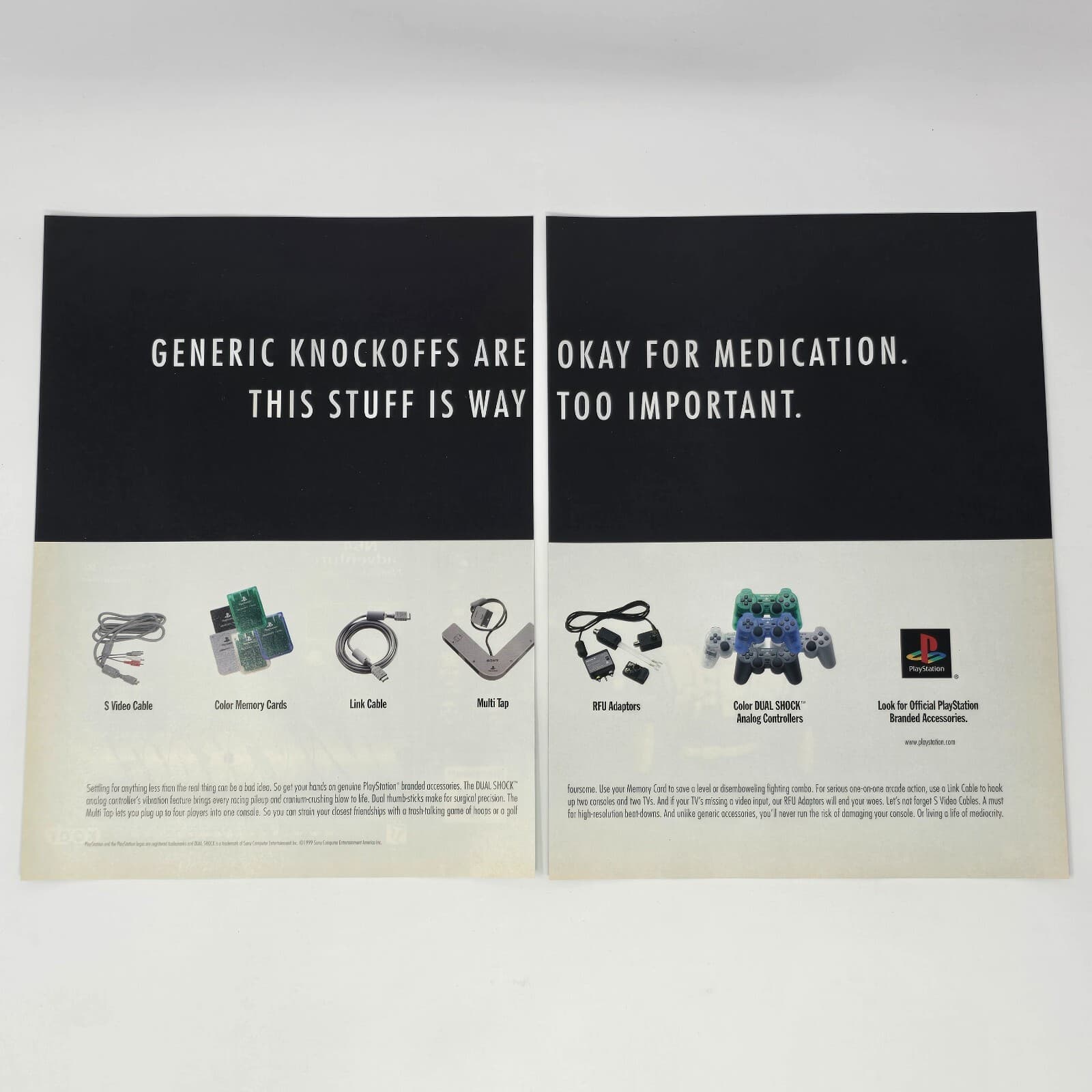 PlayStation 1 PS1 Sony Memory Card Dual Shock Print Ad/Poster Promo Art