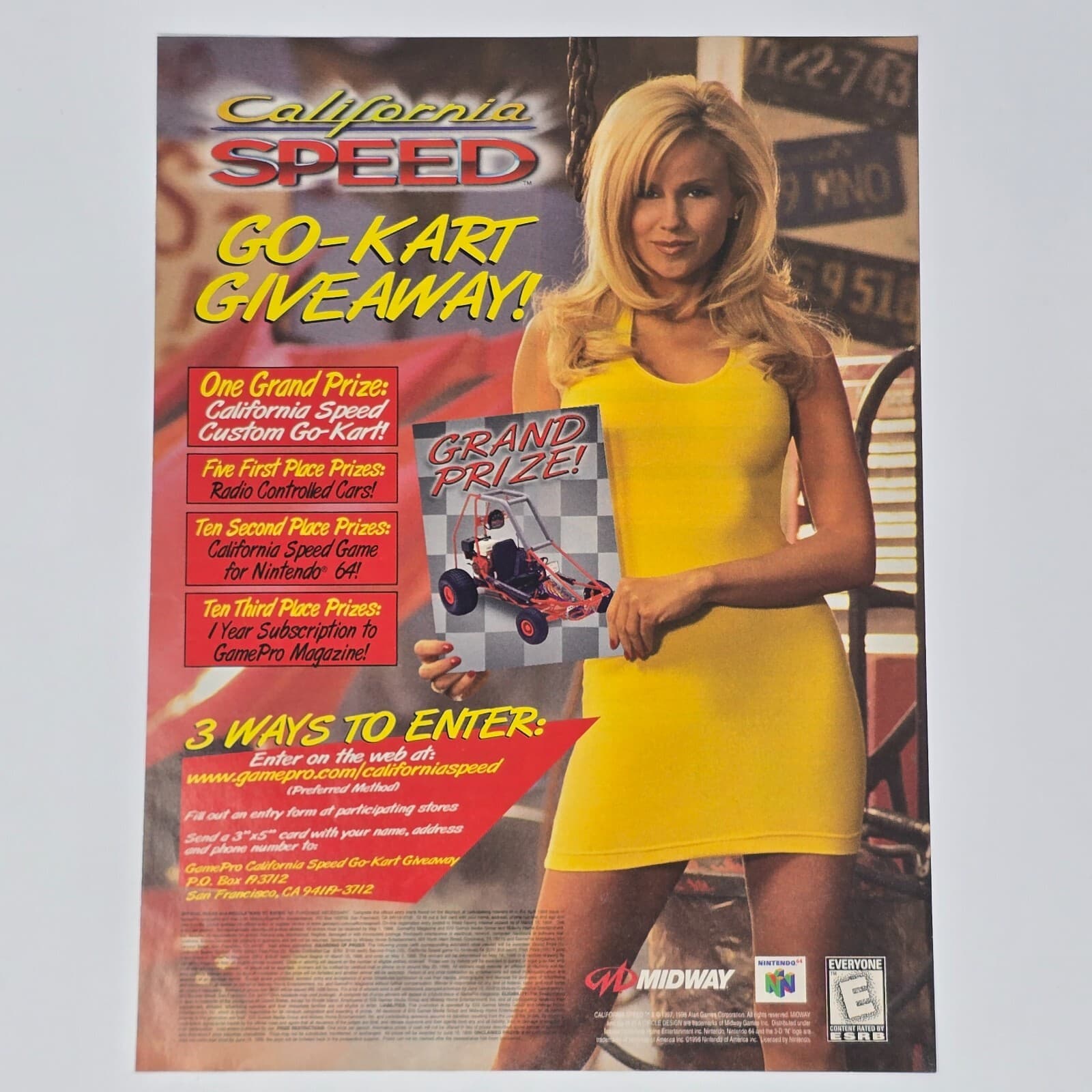 California Speed Nintendo 64 N64 Go-Kart Print Ad/Poster Official Promo Art
