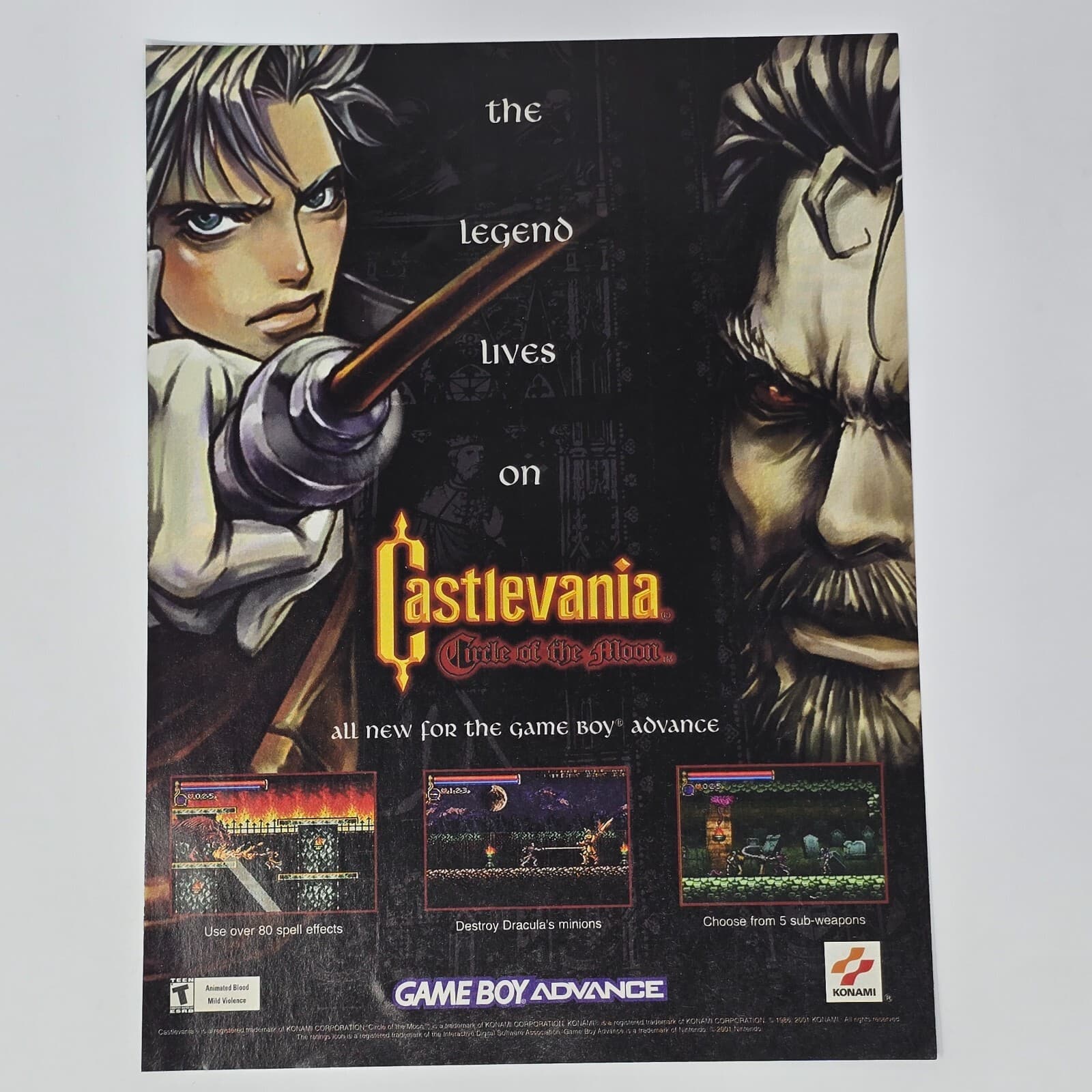 Castlevania Circle of the Moon GameBoy Advance Legend Print Ad/Poster Promo Art