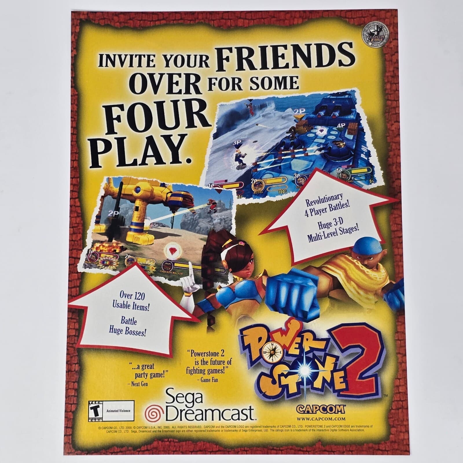 Power Stone 2 Sega Dreamcast Four Play Print Ad/Poster Promo Art