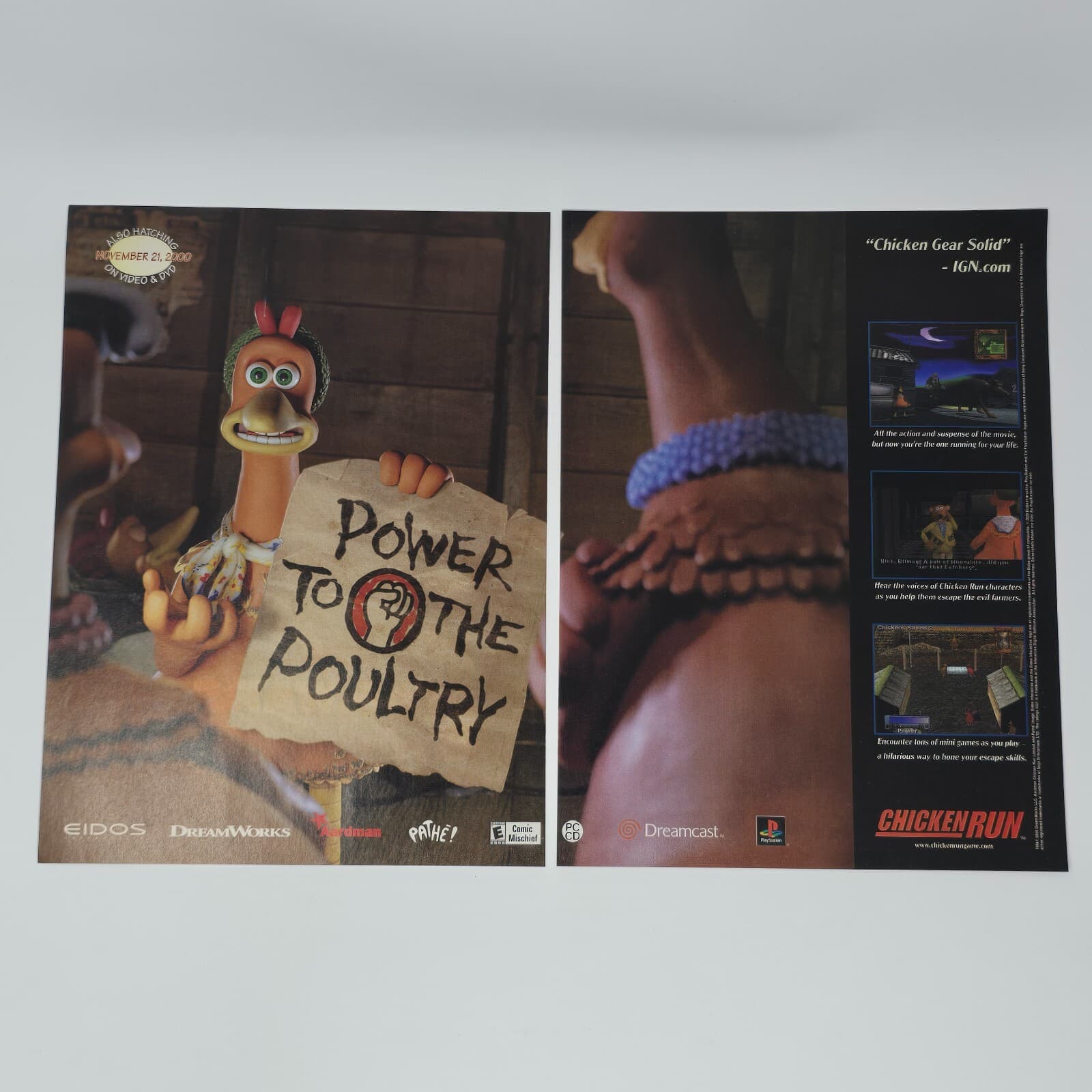 Chicken Run Sega Dreamcast Sony PS1 Power Print Ad/Poster Official Promo Art