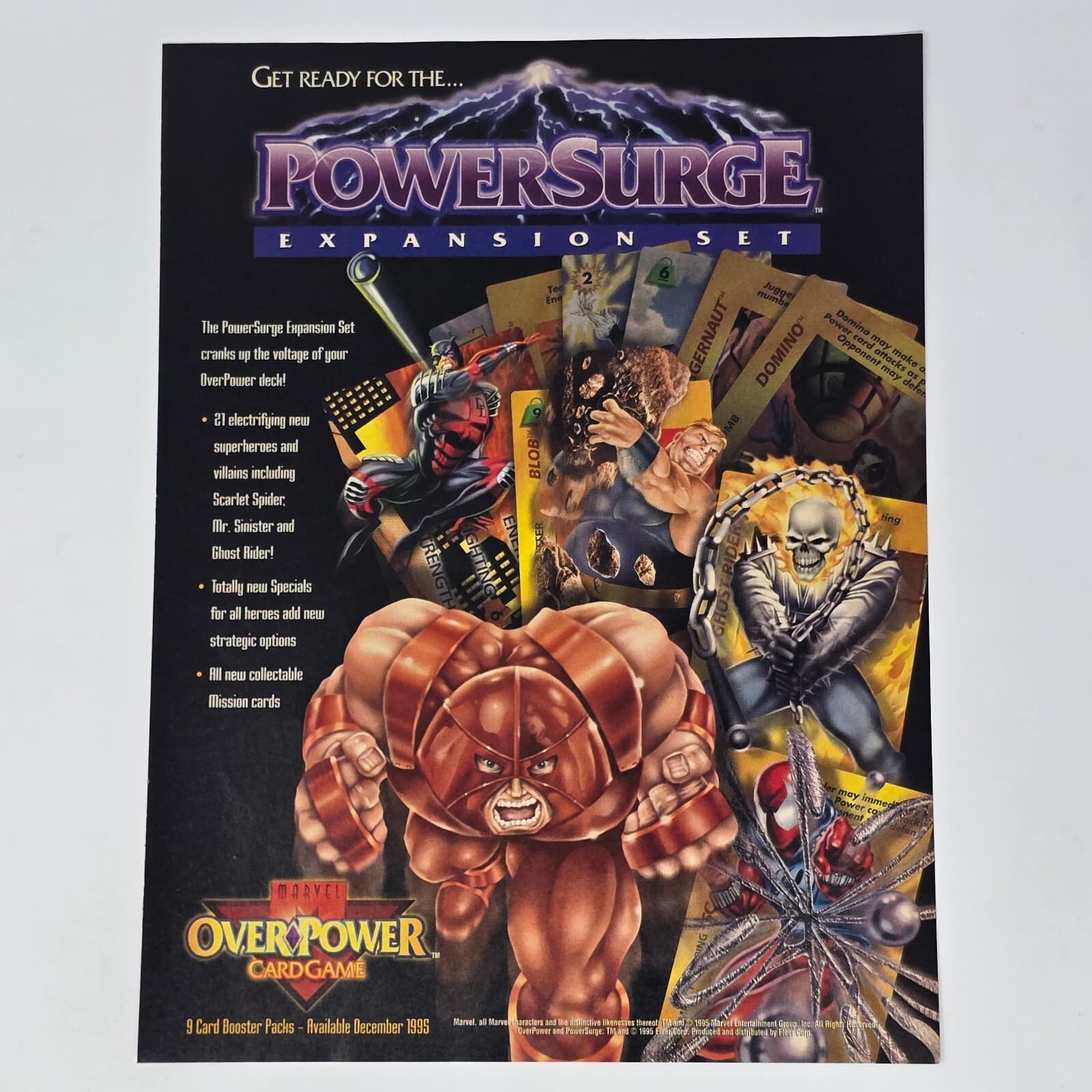 PowerSurge Expansion Set Marvel Over Power Card Game Print Ad/Poster Promo Art