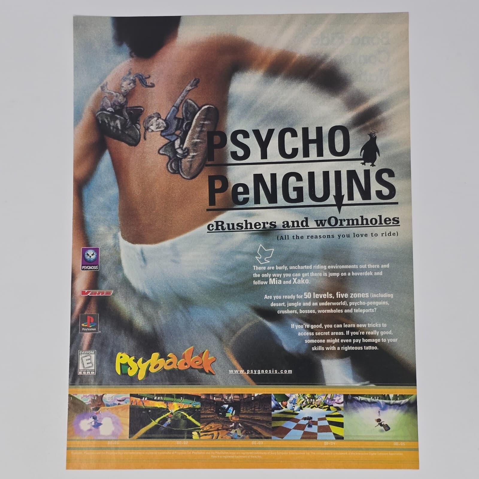 Psybadek Sony PlayStation 1 PS1 Psycho Print Ad/Poster Promo Art