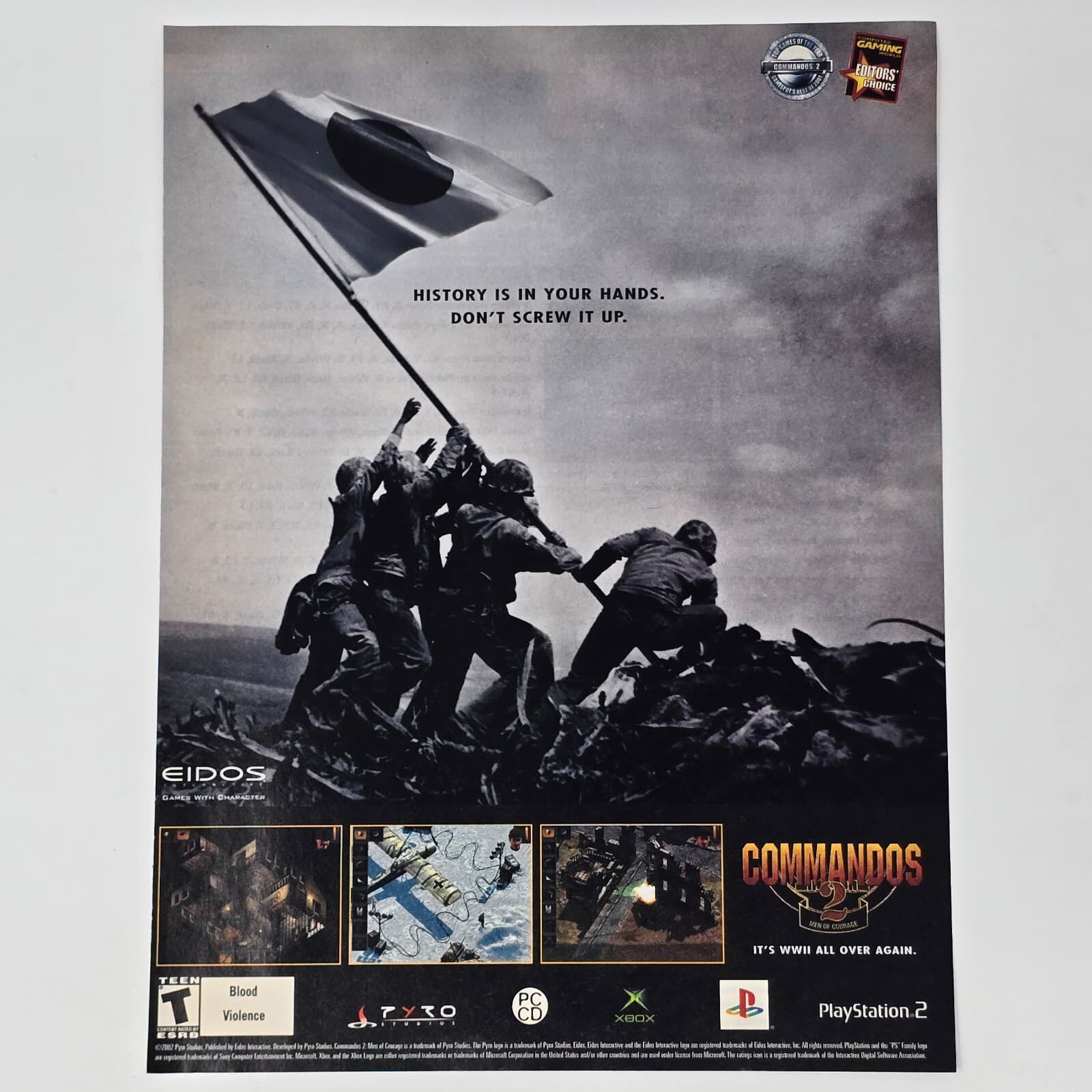 Commandos 2 Xbox PlayStation 2 PS2 PC History Print Ad/Poster Promo Art