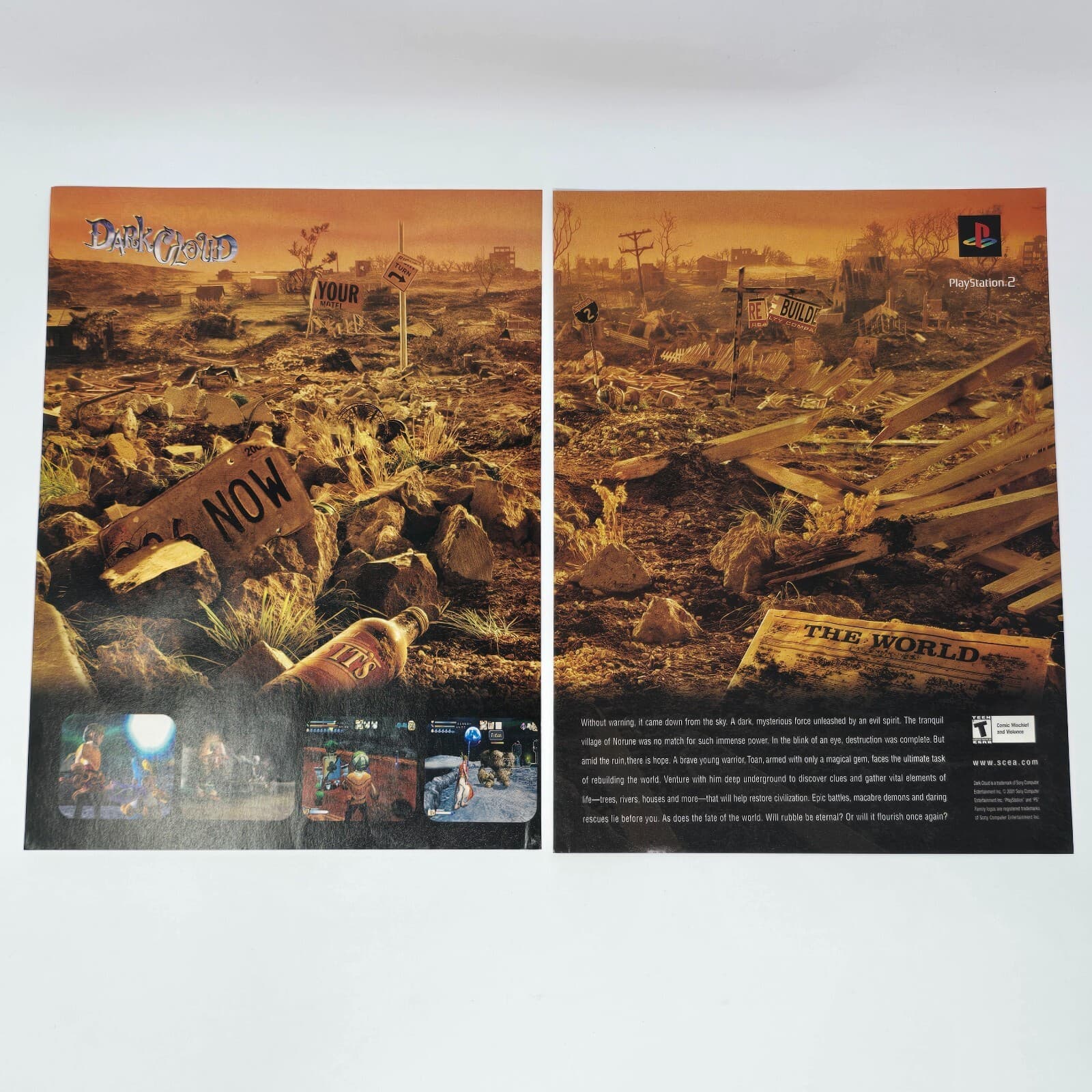 Dark Cloud Sony PlayStation 2 PS2 Without Warning Print Ad/Poster Promo Art