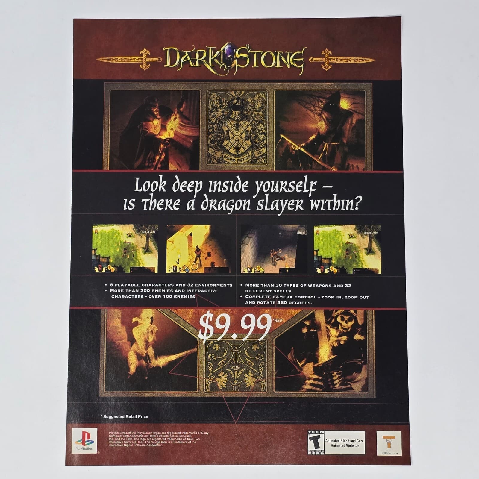 Dark Stone Sony PlayStation 1 PS1 Look Deep Print Ad/Poster Promo Art
