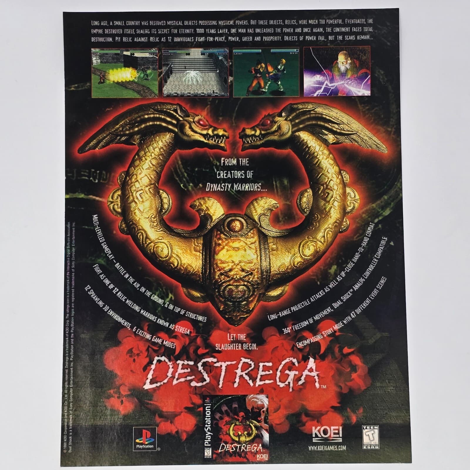 Destrega Sony PlayStation 1 PS1 Slaughter Print Ad/Poster Promo Art
