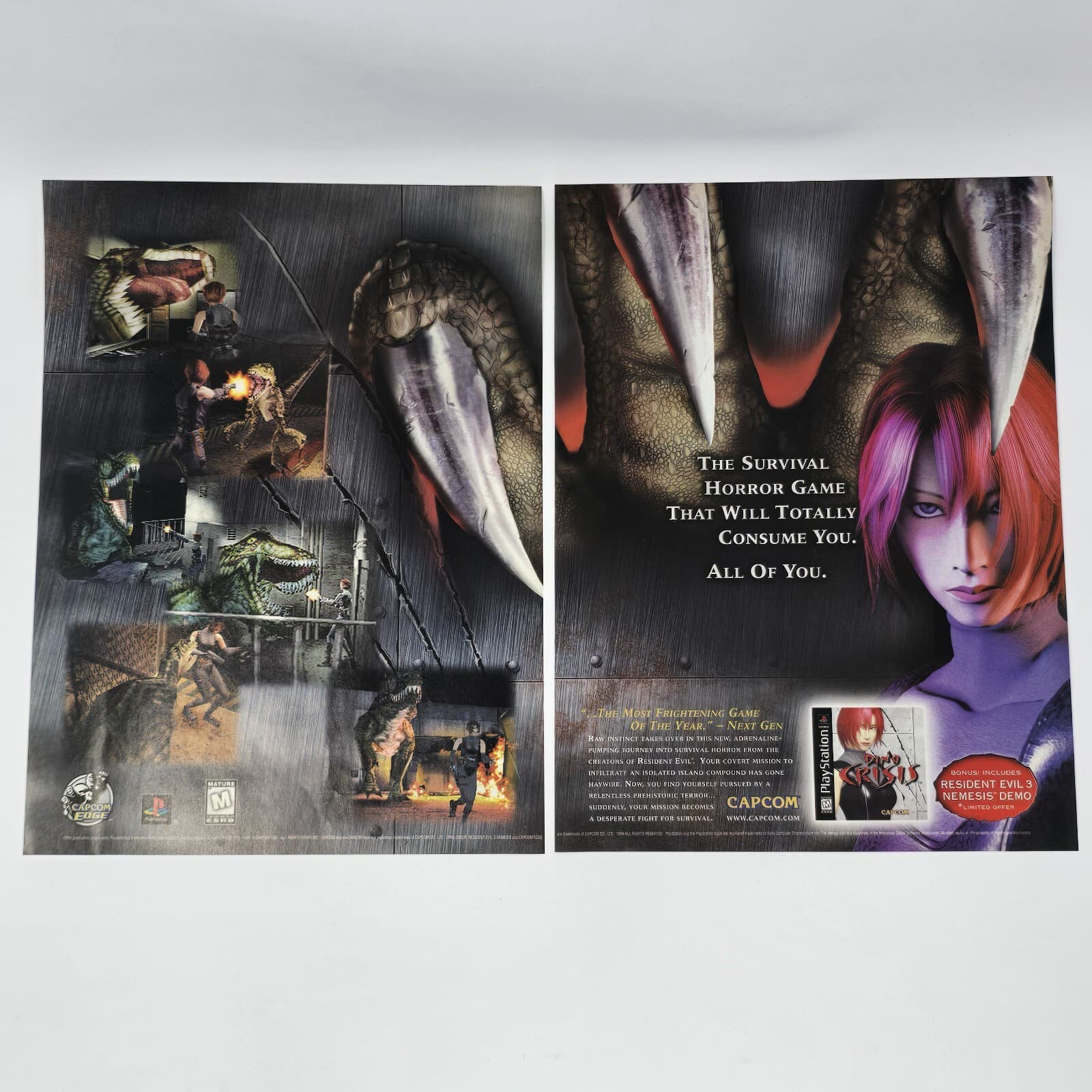 Dino Crisis Sony PlayStation 1 PS1 Consume Print Ad/Poster Promo Art