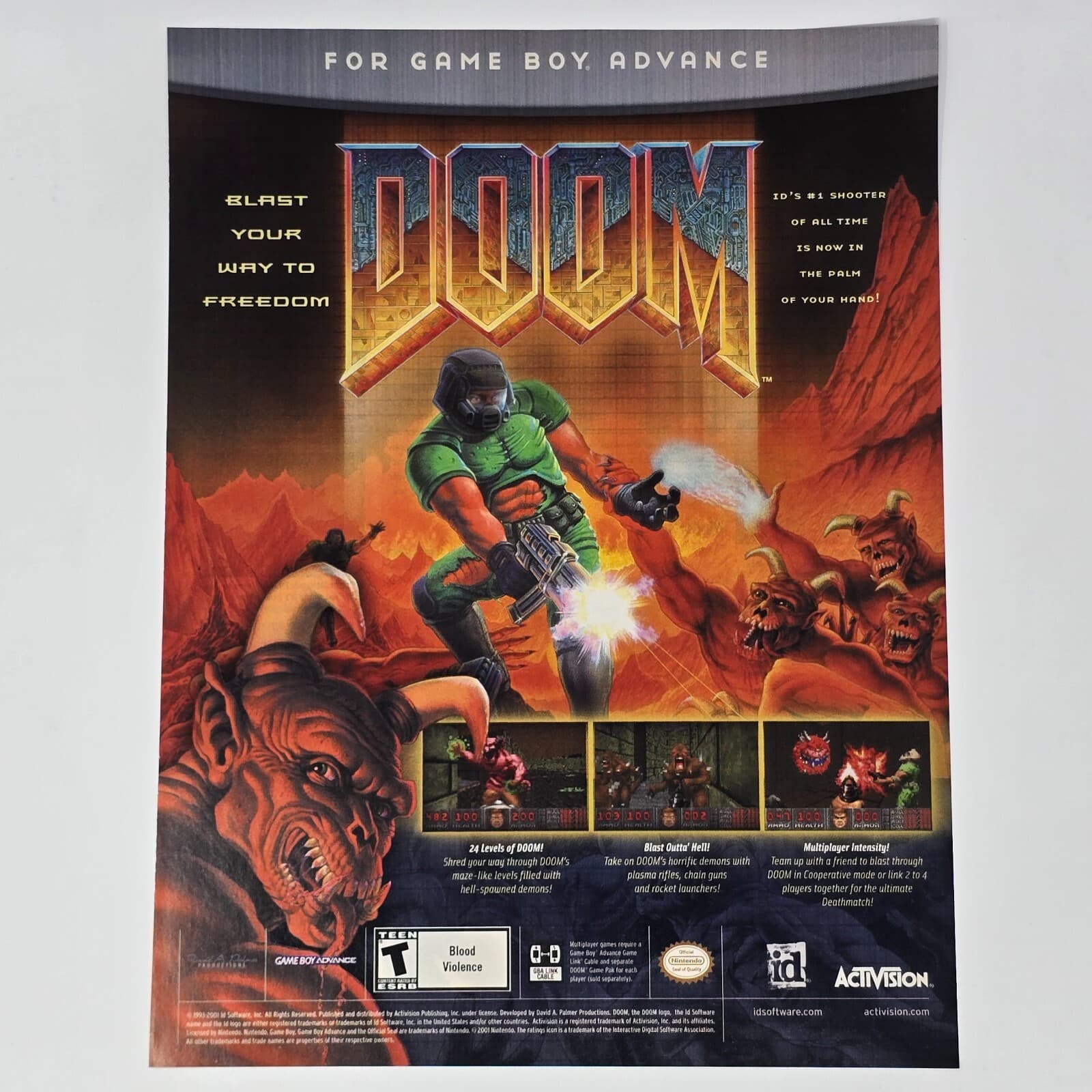 Doom Nintendo GameBoy Advance Blast Your Way Print Ad/Poster Promo Art