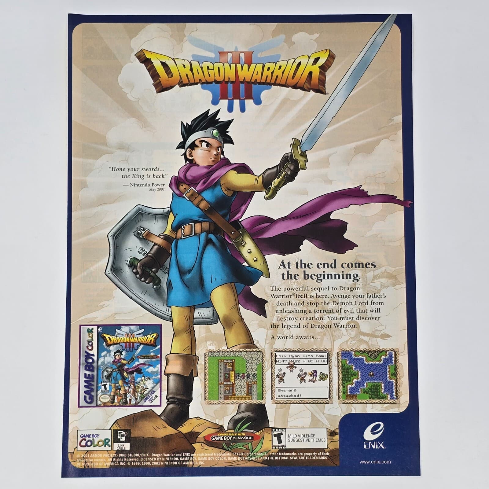 Dragon Warrior III 3 Nintendo GameBoy Color At The End Print Ad/Poster Promo Art