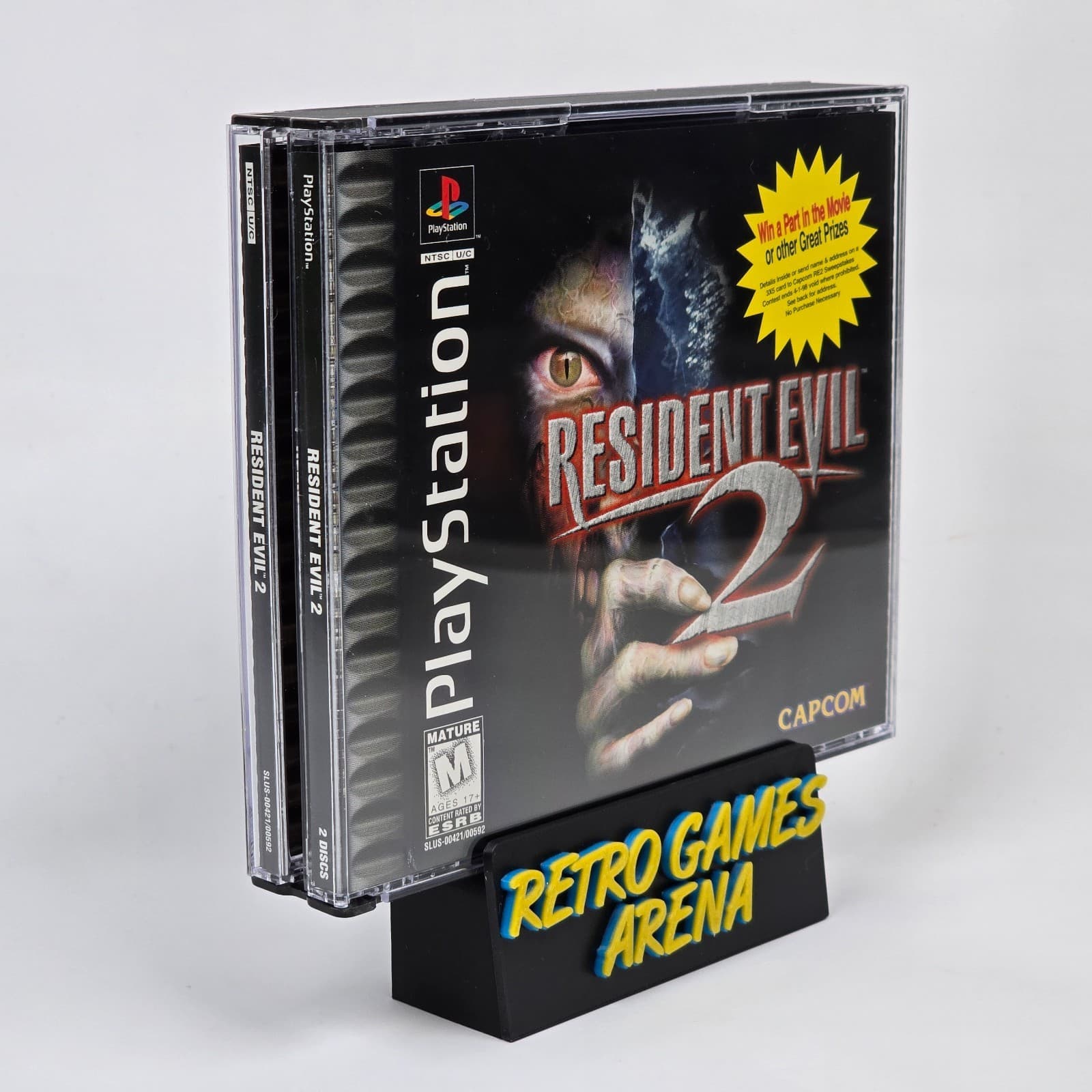 Resident Evil 2 (PlayStation 1 PS1) Black Label Case & Discs