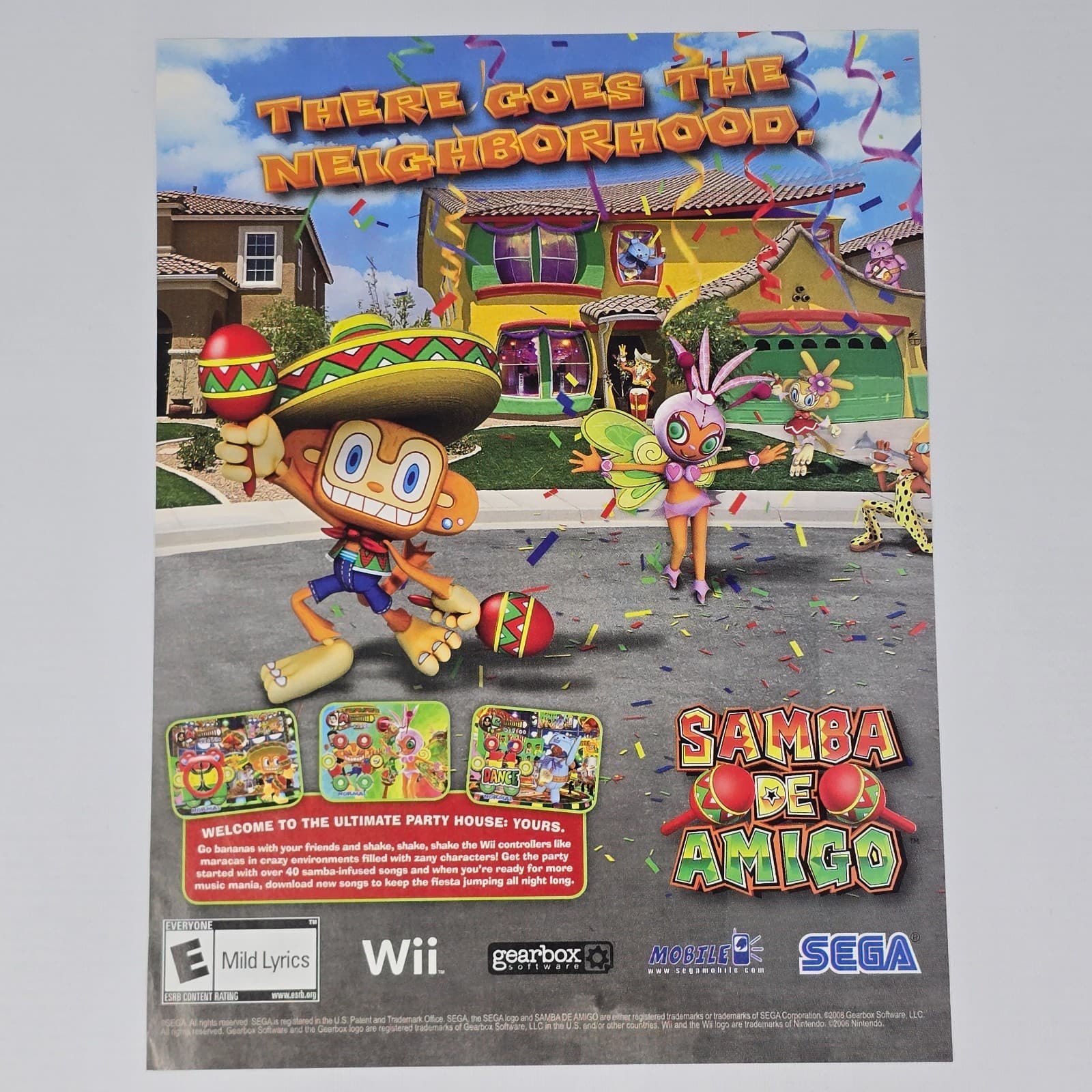 Samba De Amigo Wii There Goes The Neighborhood Print Ad/Poster