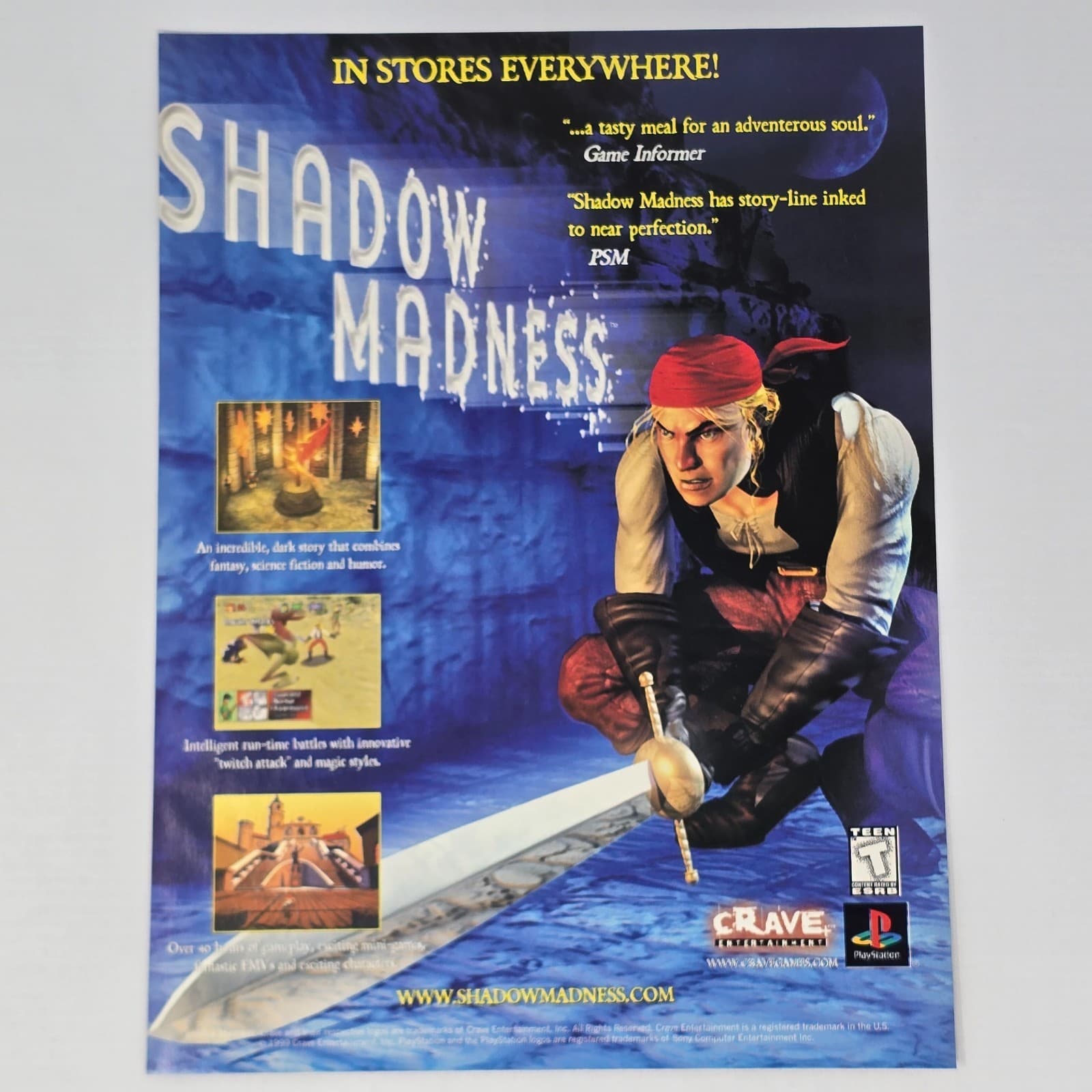 Shadow Madness Sony PlayStation 1 PS1 Tasty Meal Print Ad/Poster