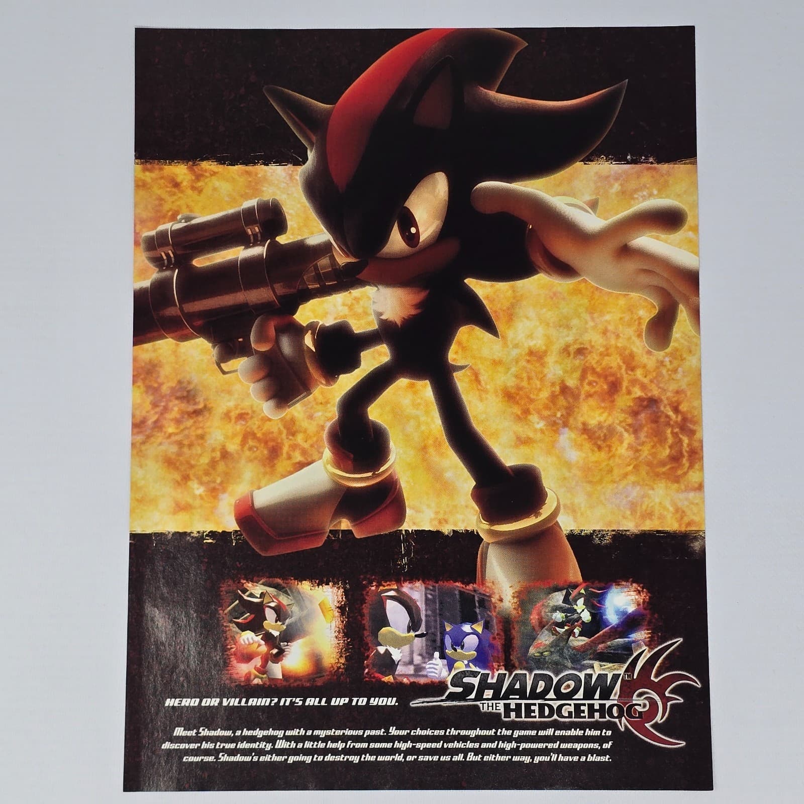 Shadow The Hedgehog Xbox PS2 Nintendo GameCube Up To You Print Ad/Poster