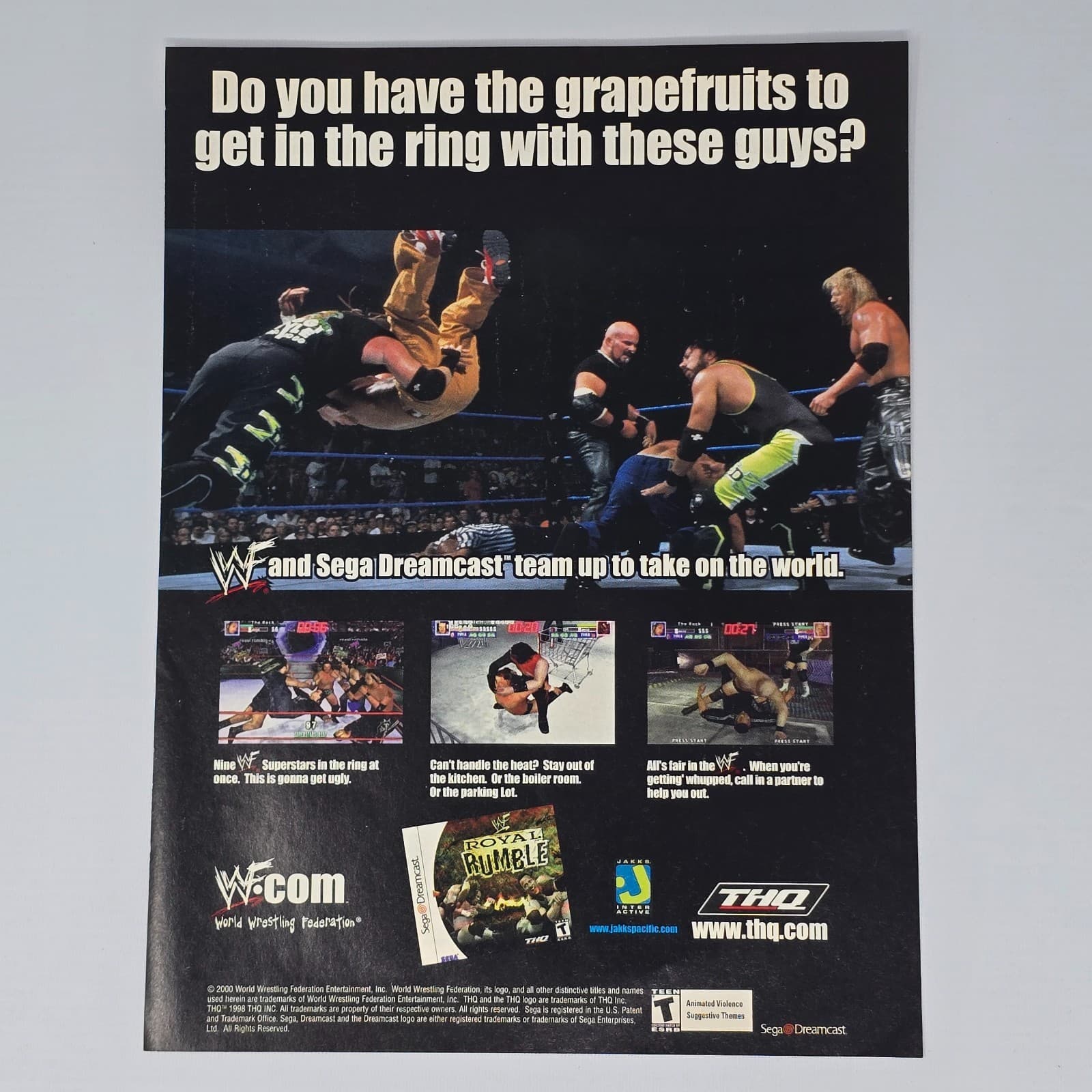 WWF Royal Rumble Sega Dreamcast Grapefruits Print Ad/Poster