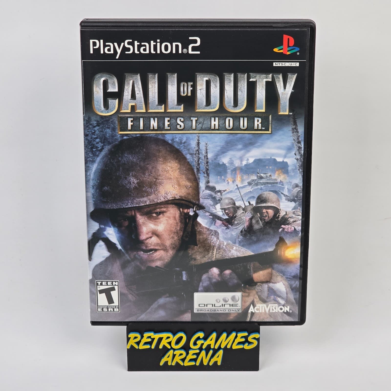 Call of Duty: Finest Hour (PlayStation 2 PS2) Black Label Case & Disc