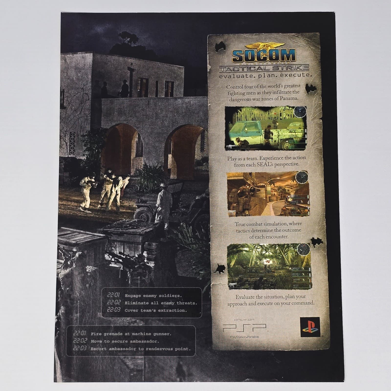 Socom Us Navy Seals Tactical Strike Sony PSP Panama Print Ad/Poster