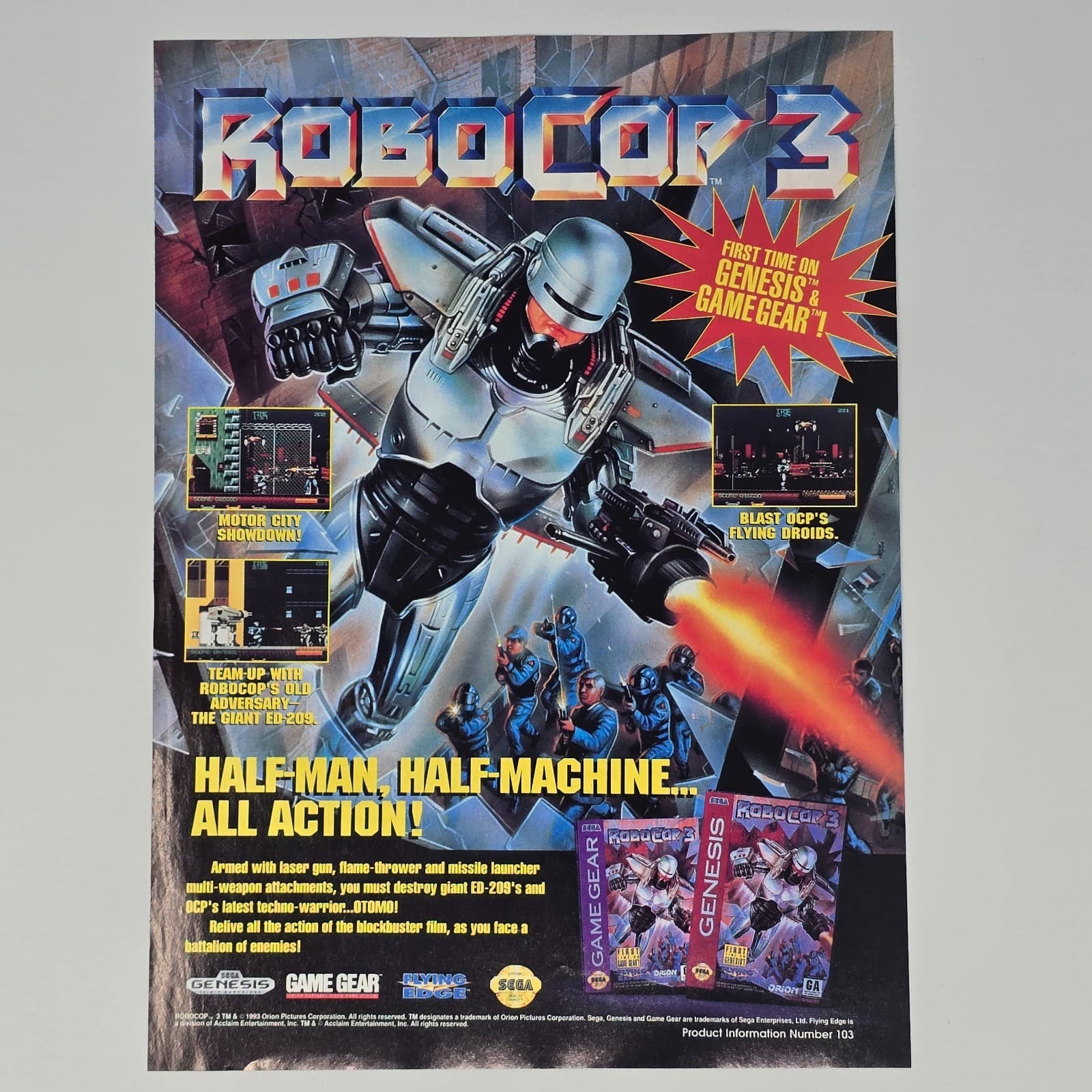 Robo Trek Super Nintendo SNES From Enix! Print Ad/Poster