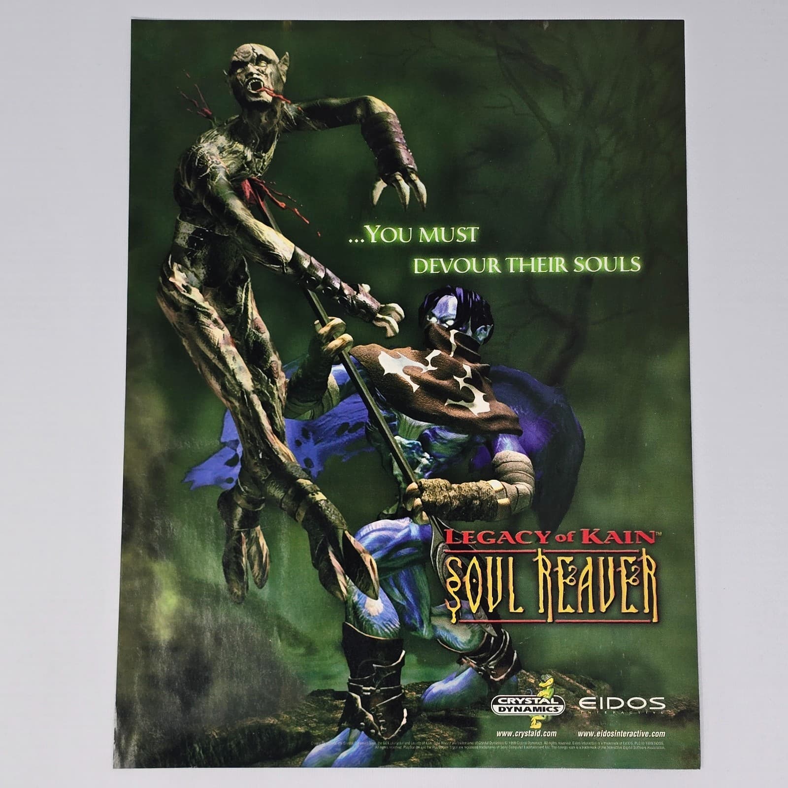 Soul Reaver PlayStation 1 PS1 Sega Dreamcast Devour Print Ad/Poster