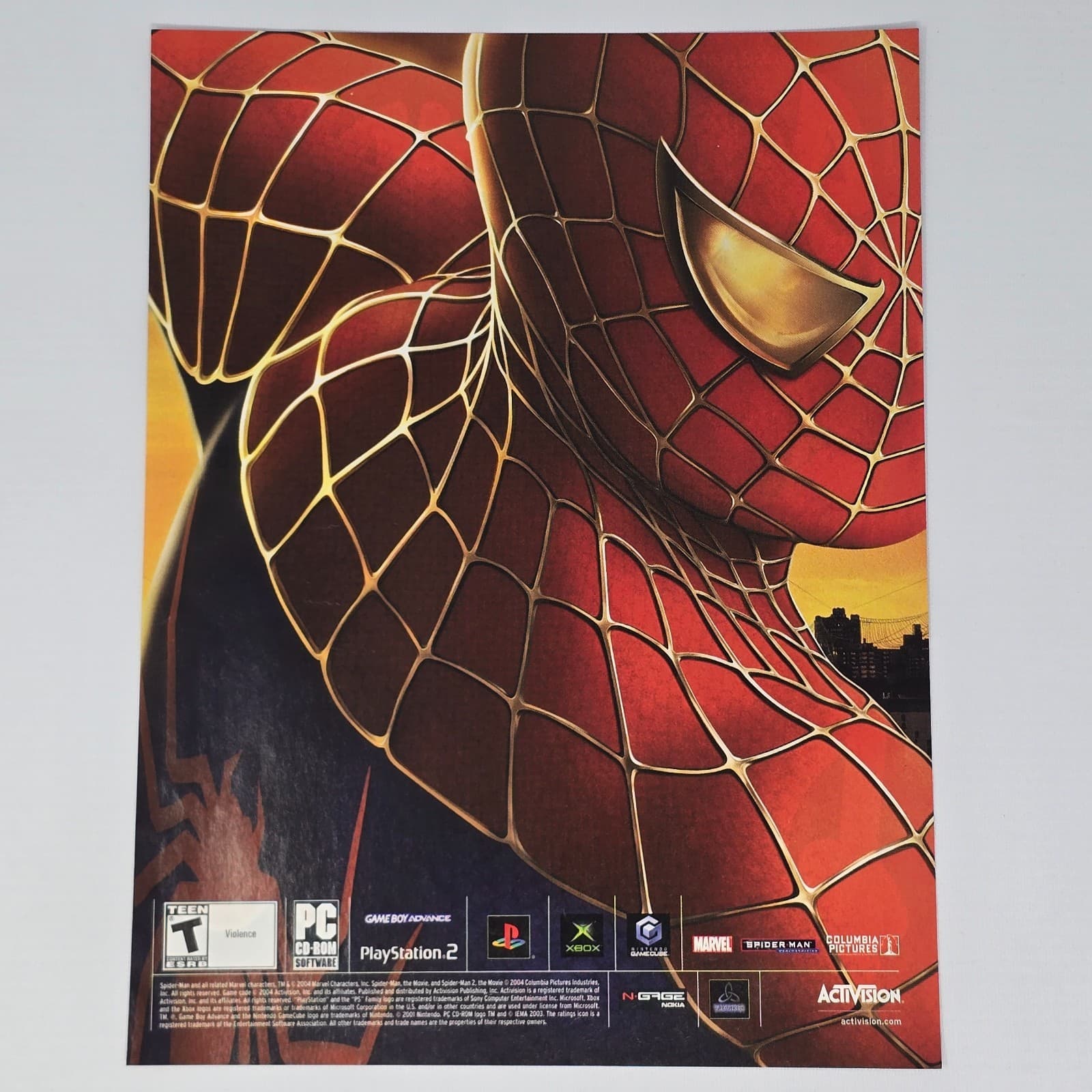 Spider Man 2 PlayStation 2 PS2 Xbox GameCube PC Marvel Print Ad/Poster