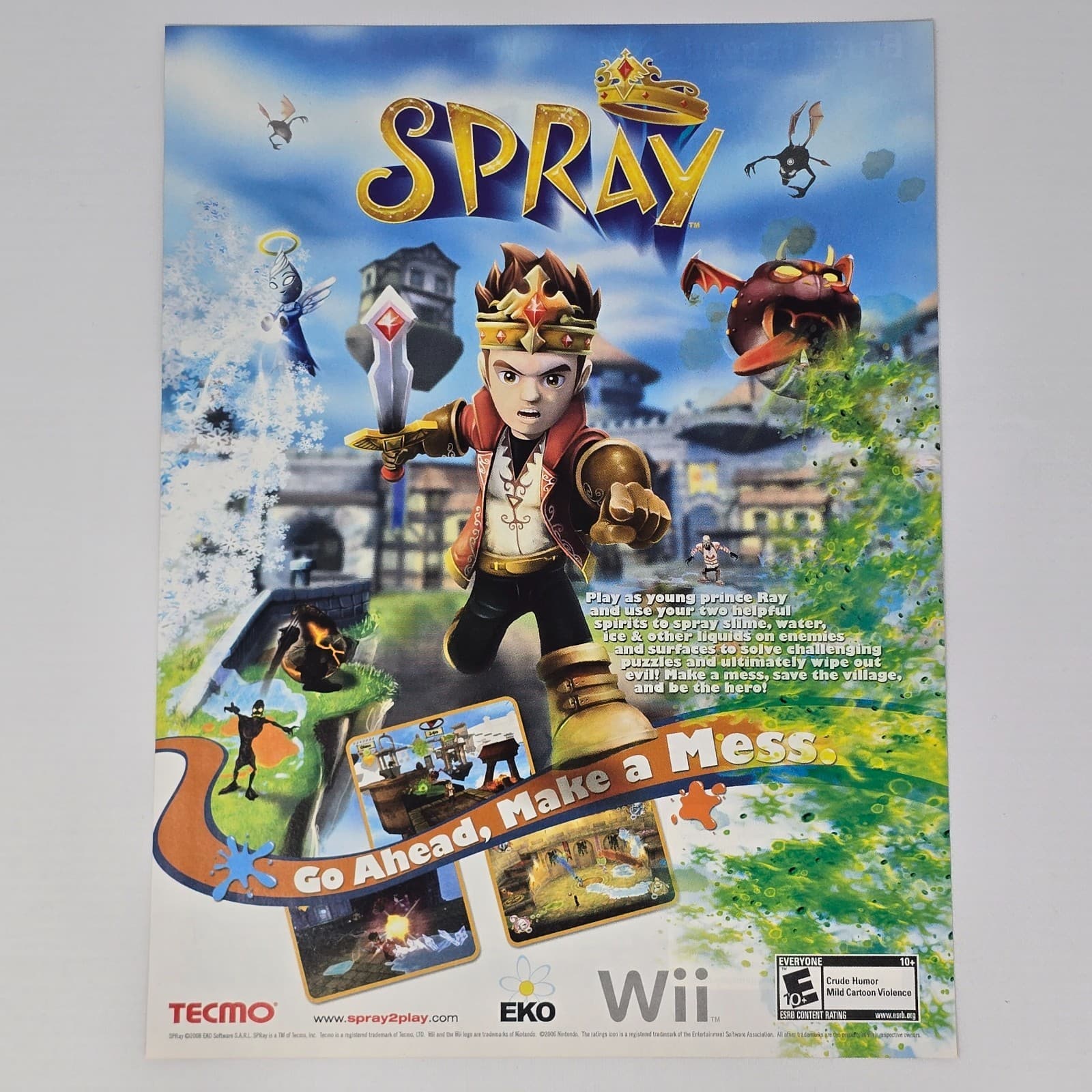 Spray Wii Go Ahead Make A Mess Print Ad/Poster