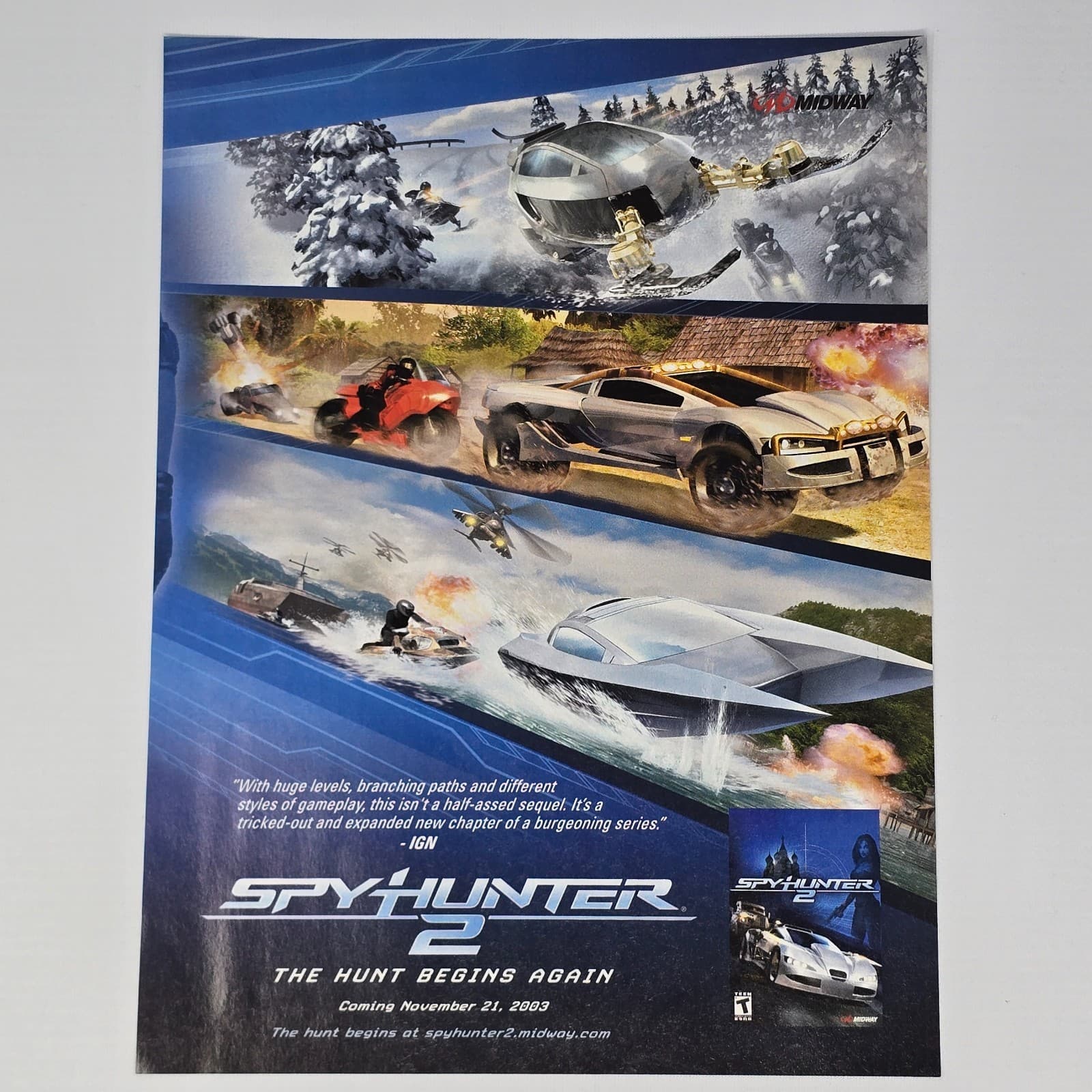 Spy Hunter 2 PlayStation 2 PS2 Branching Paths Print Ad/Poster