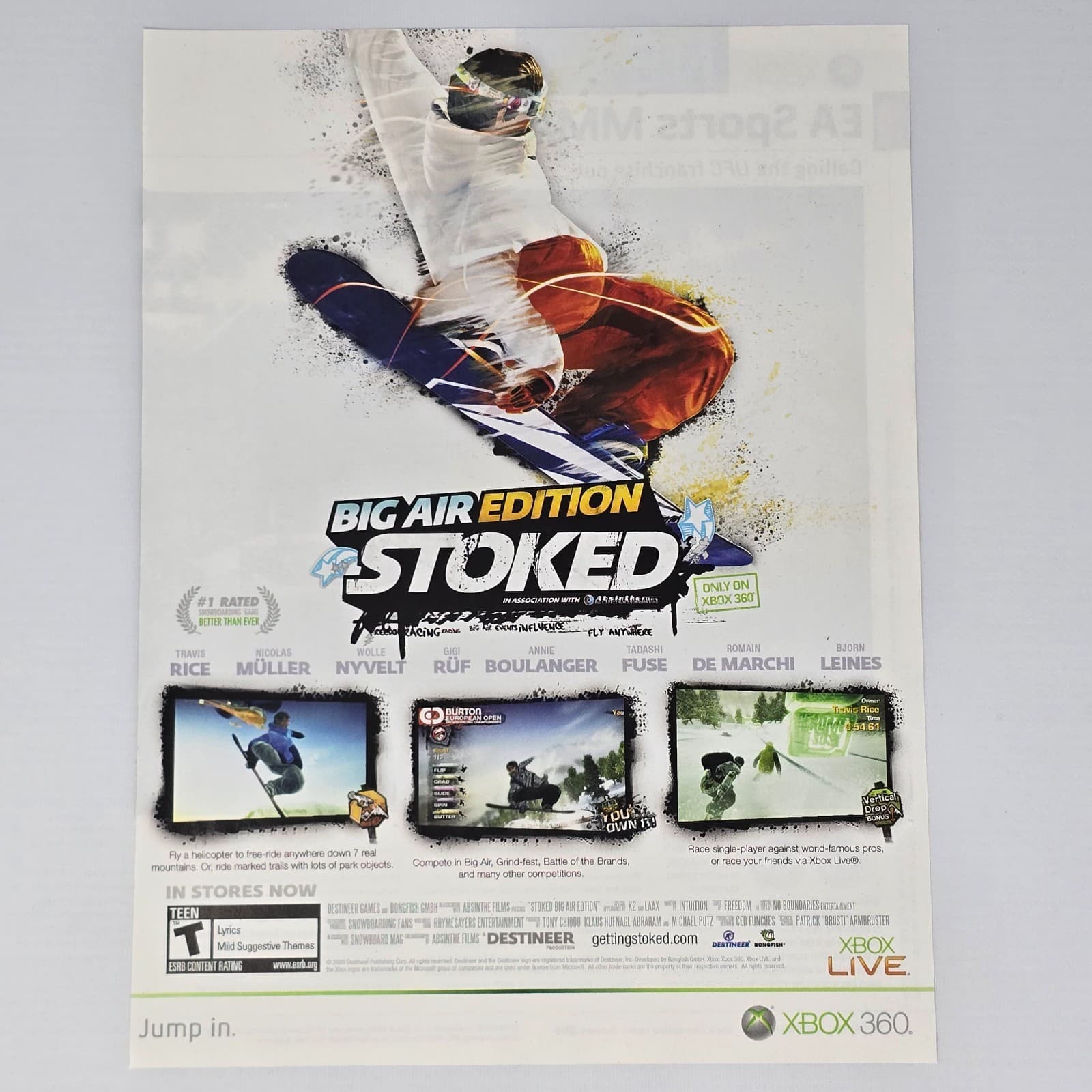 Stoked Big Air Edition Xbox 360 Boulanger Print Ad/Poster