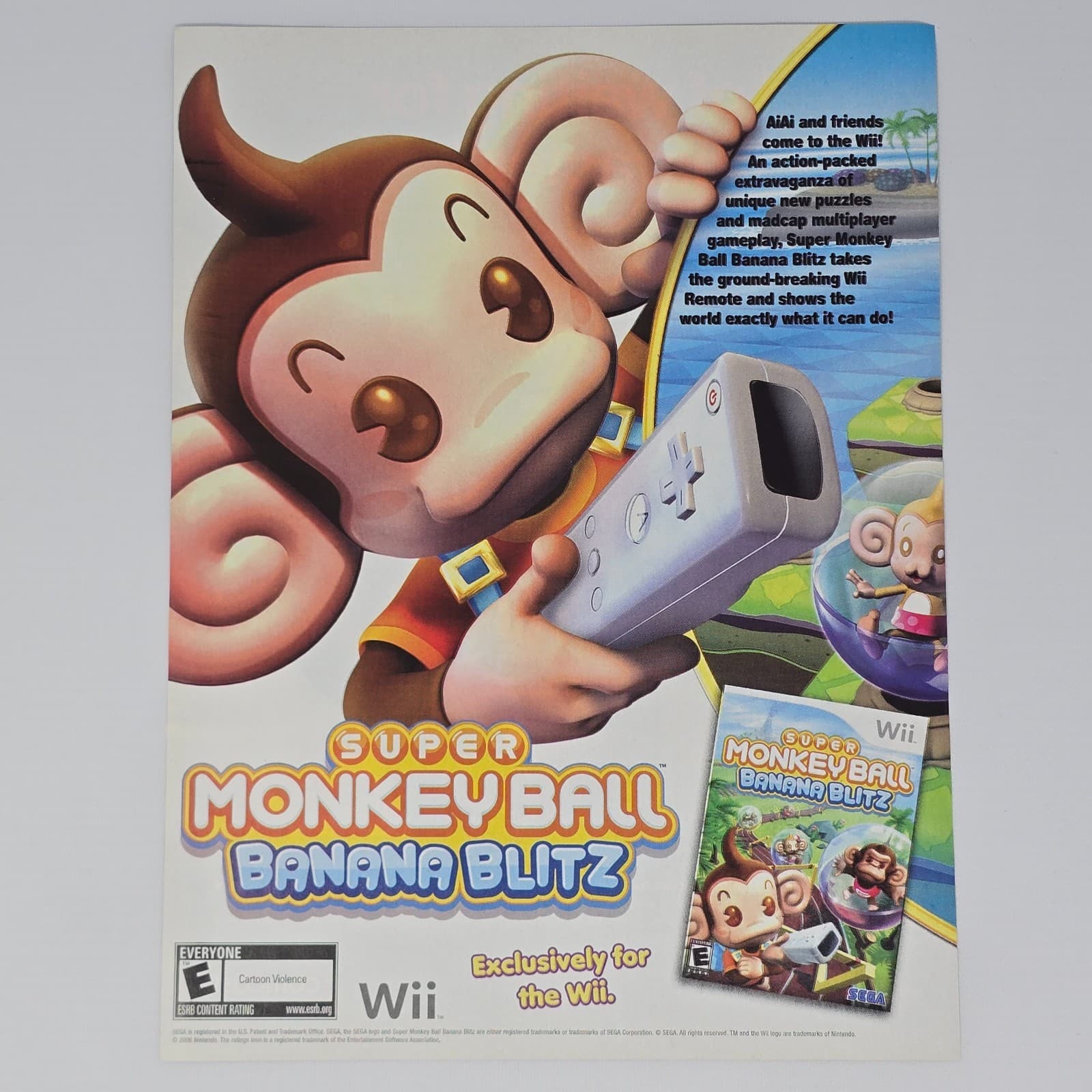 Super Monkey Ball Banana Blitz Wii Madcap Print Ad/Poster