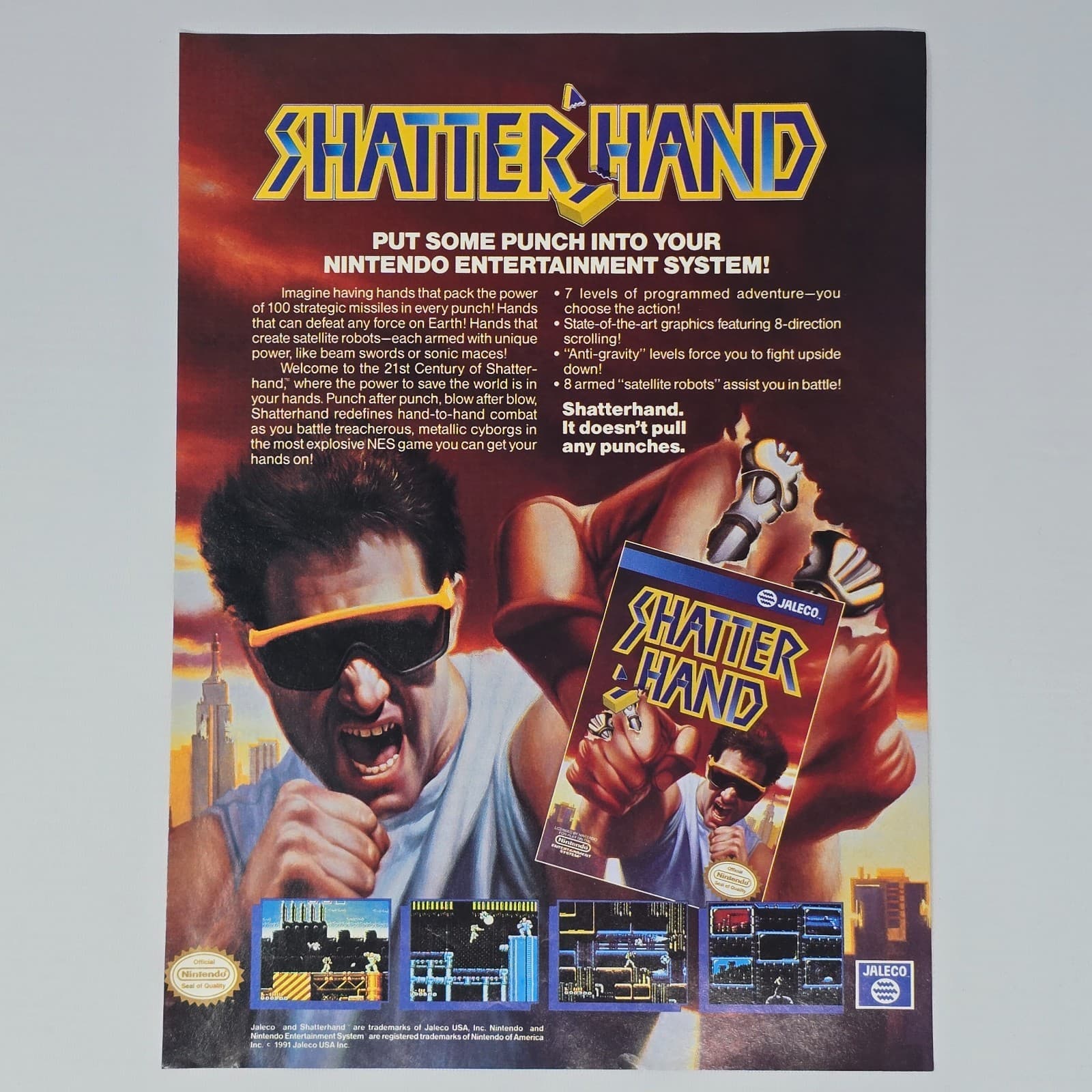 Shatter Hand Nintendo NES Put Some Punch Print Ad/Poster